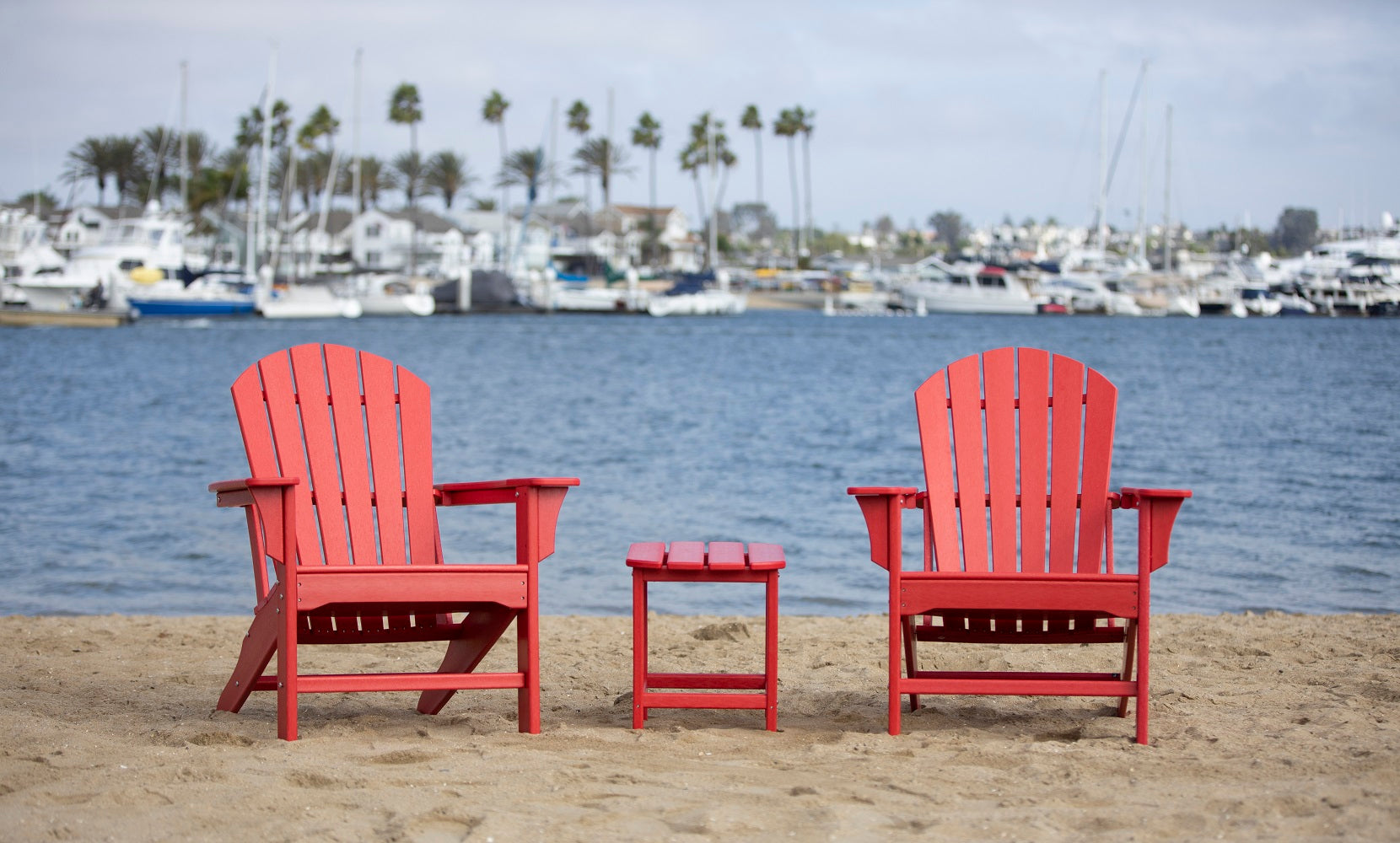 Hampton Outdoor Patio Adirondack Chairs and Table Set