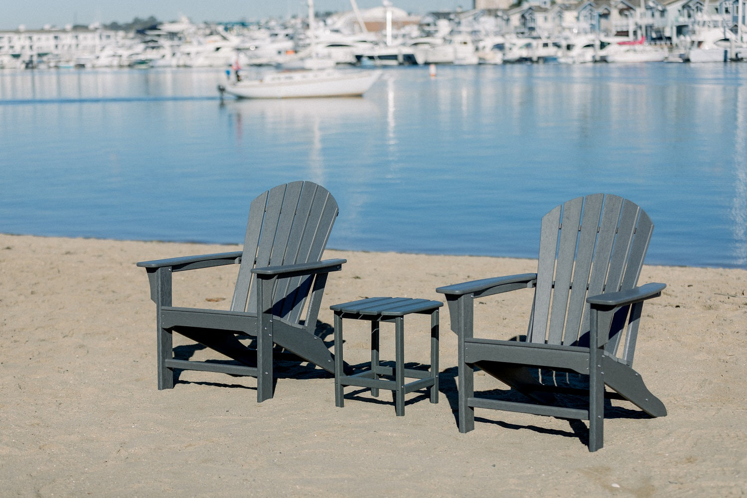 Hampton  Outdoor Patio Adirondack Chairs and Table Set (3-Piece)