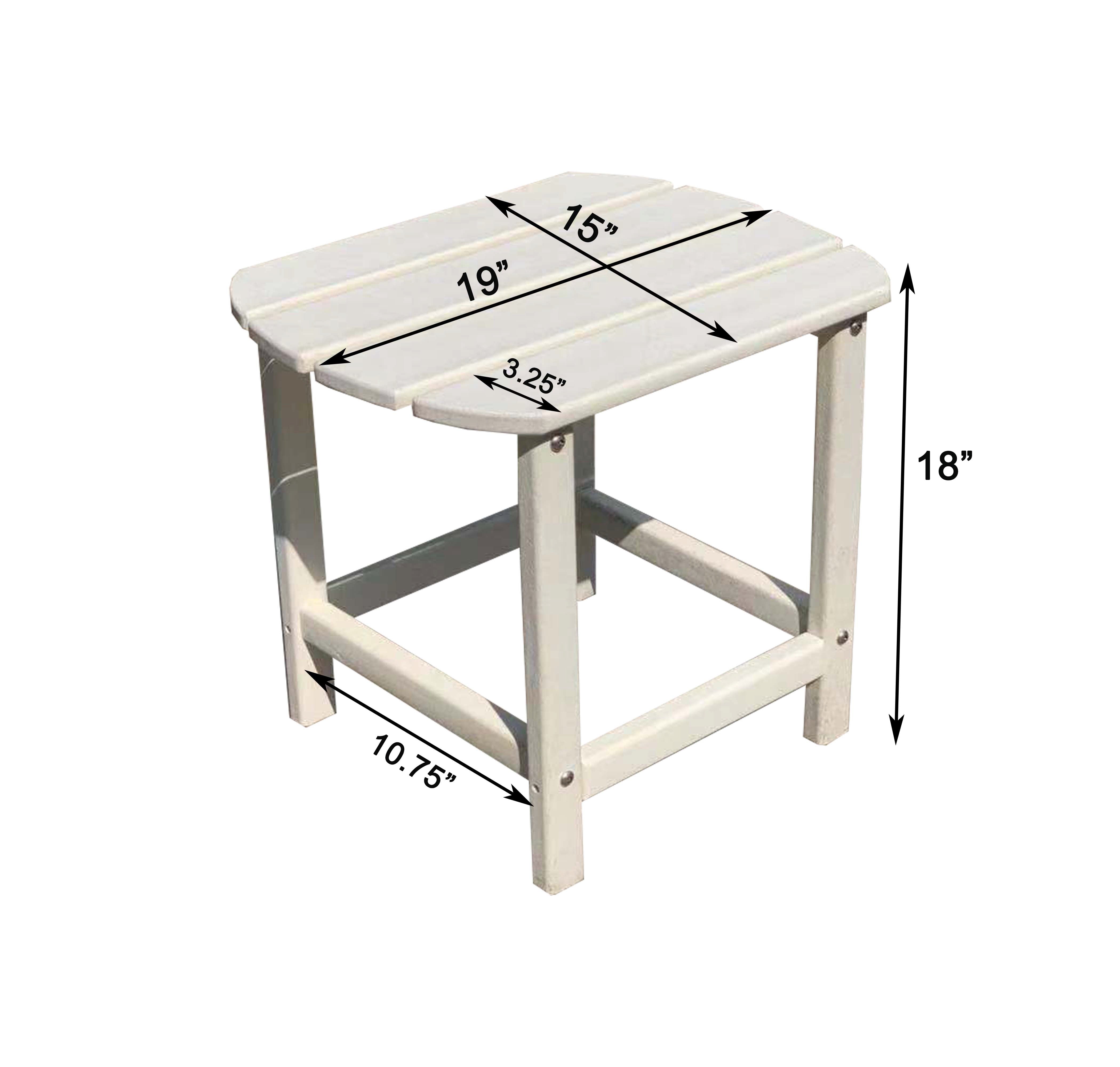 Balboa HDPE Recycled Plastic Folding Adirondack Chair and Table Set (3-Piece)