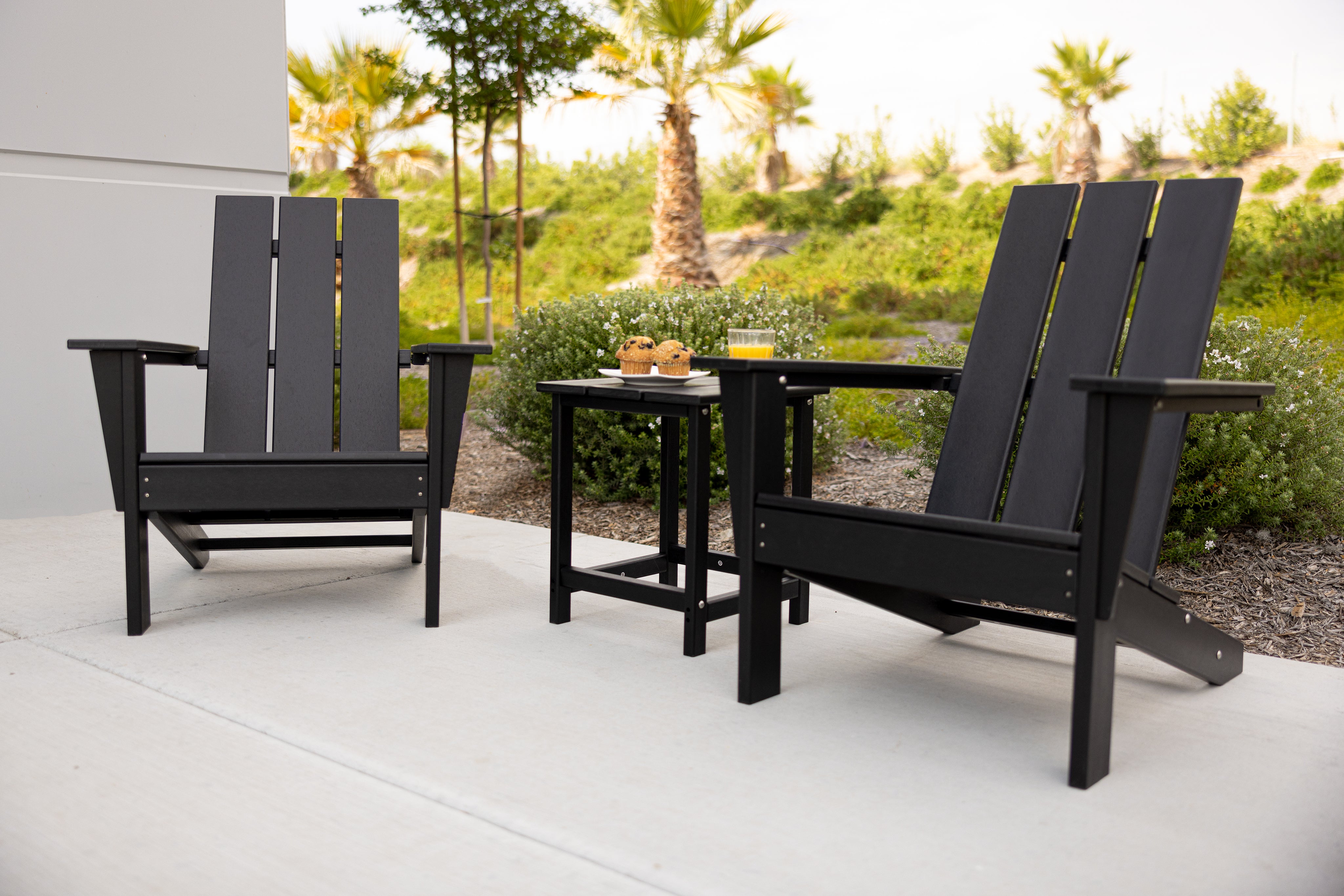 Arcadia Outdoor Patio Adirondack Chair and Table Set (3-Piece)