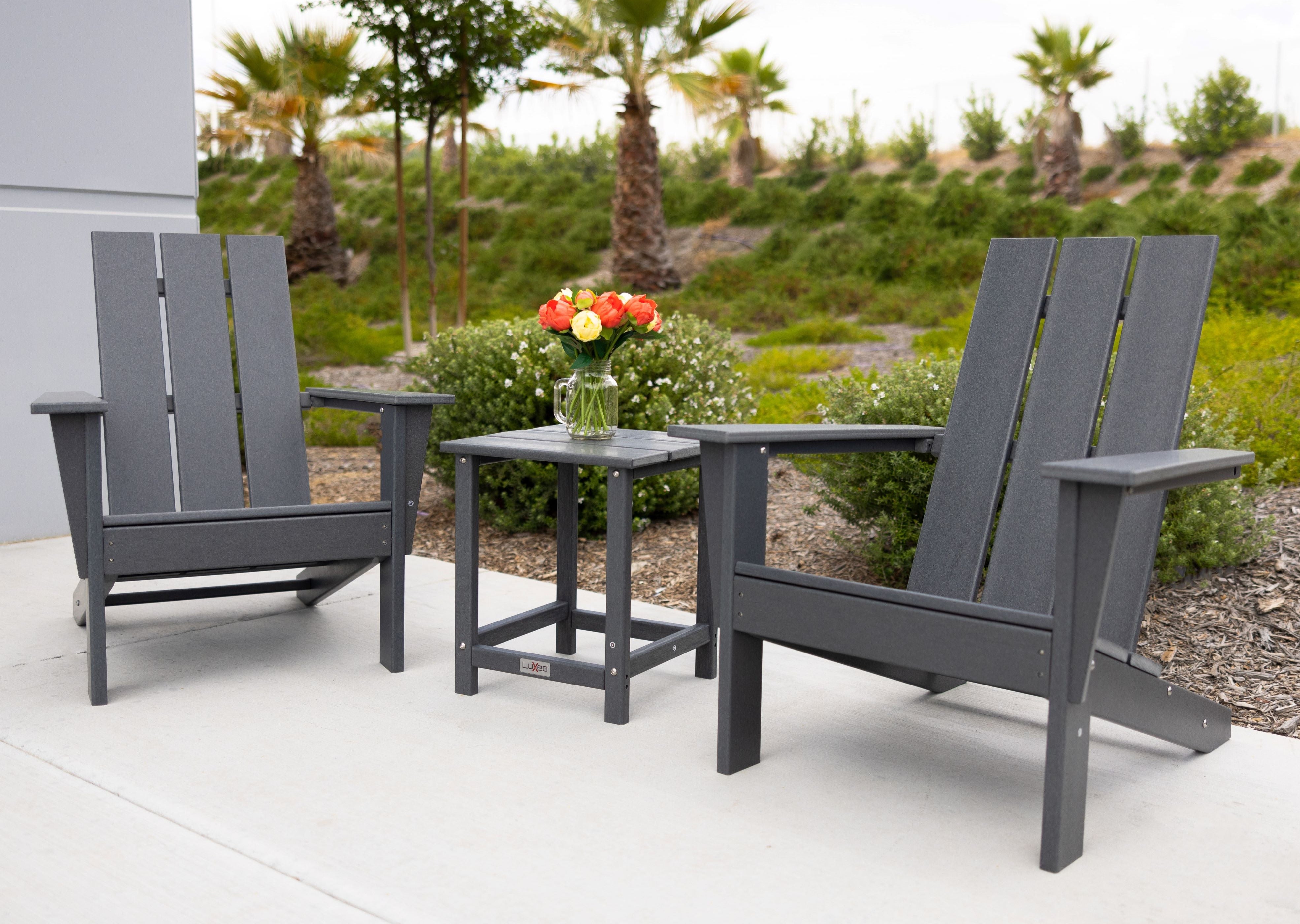 Arcadia Outdoor Patio Adirondack Chair and Table