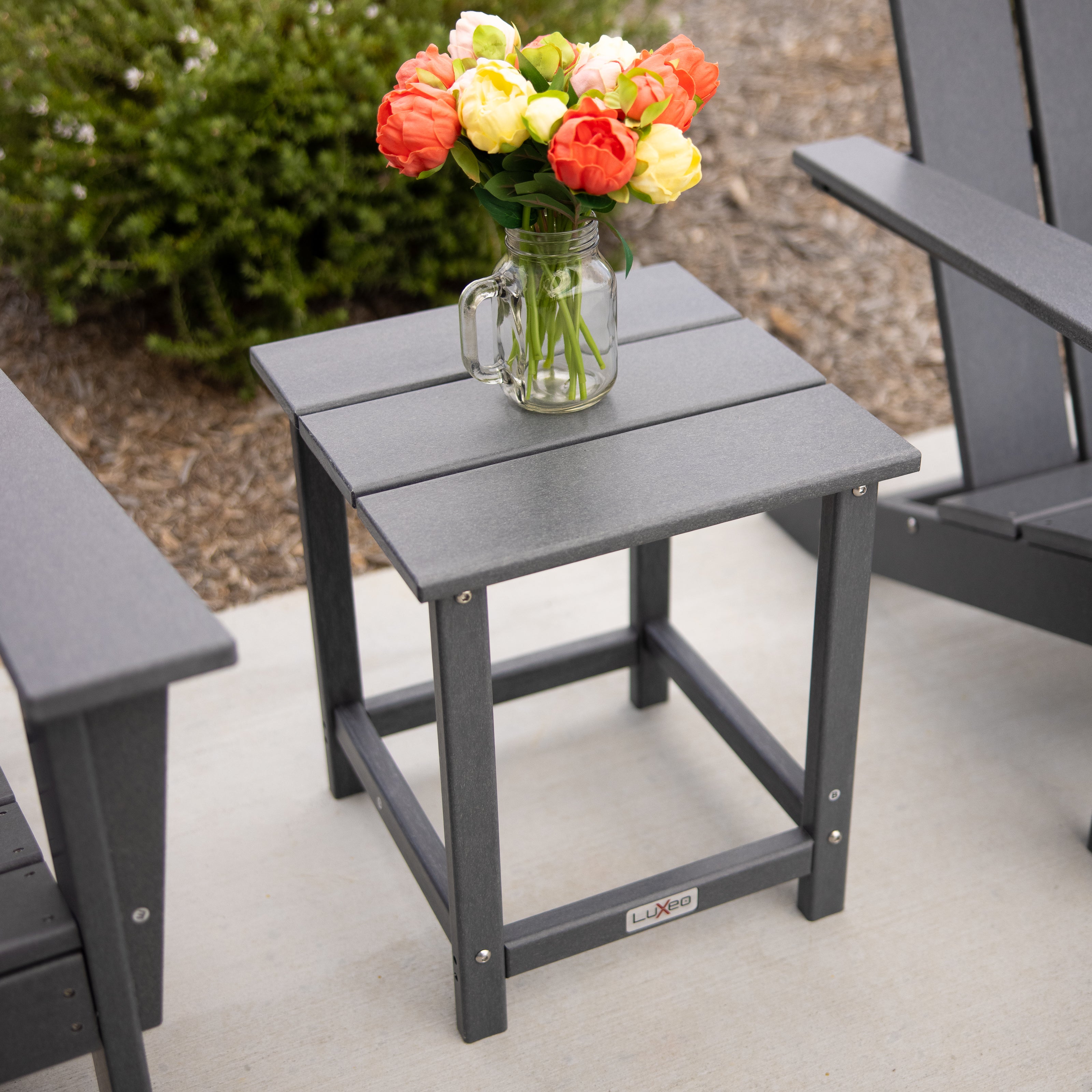 Arcadia Outdoor Patio Adirondack Chair and Table Set (3-Piece)