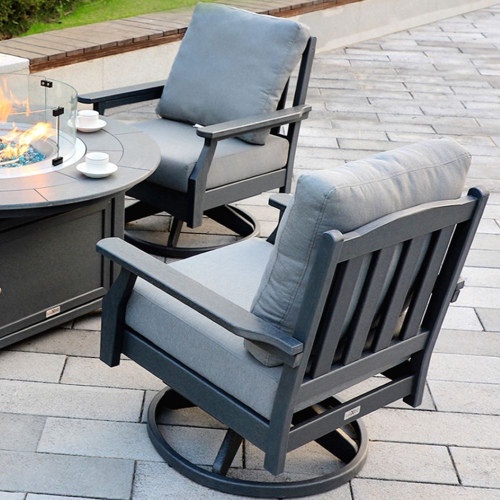 Aspen Rock/Swivel Deep Seating Chairs-Set of 2