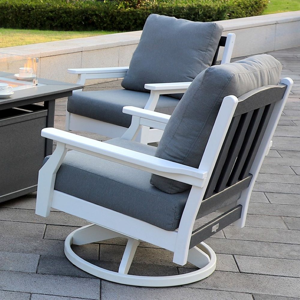 Aspen Rock/Swivel Deep Seating Chairs-Set of 2