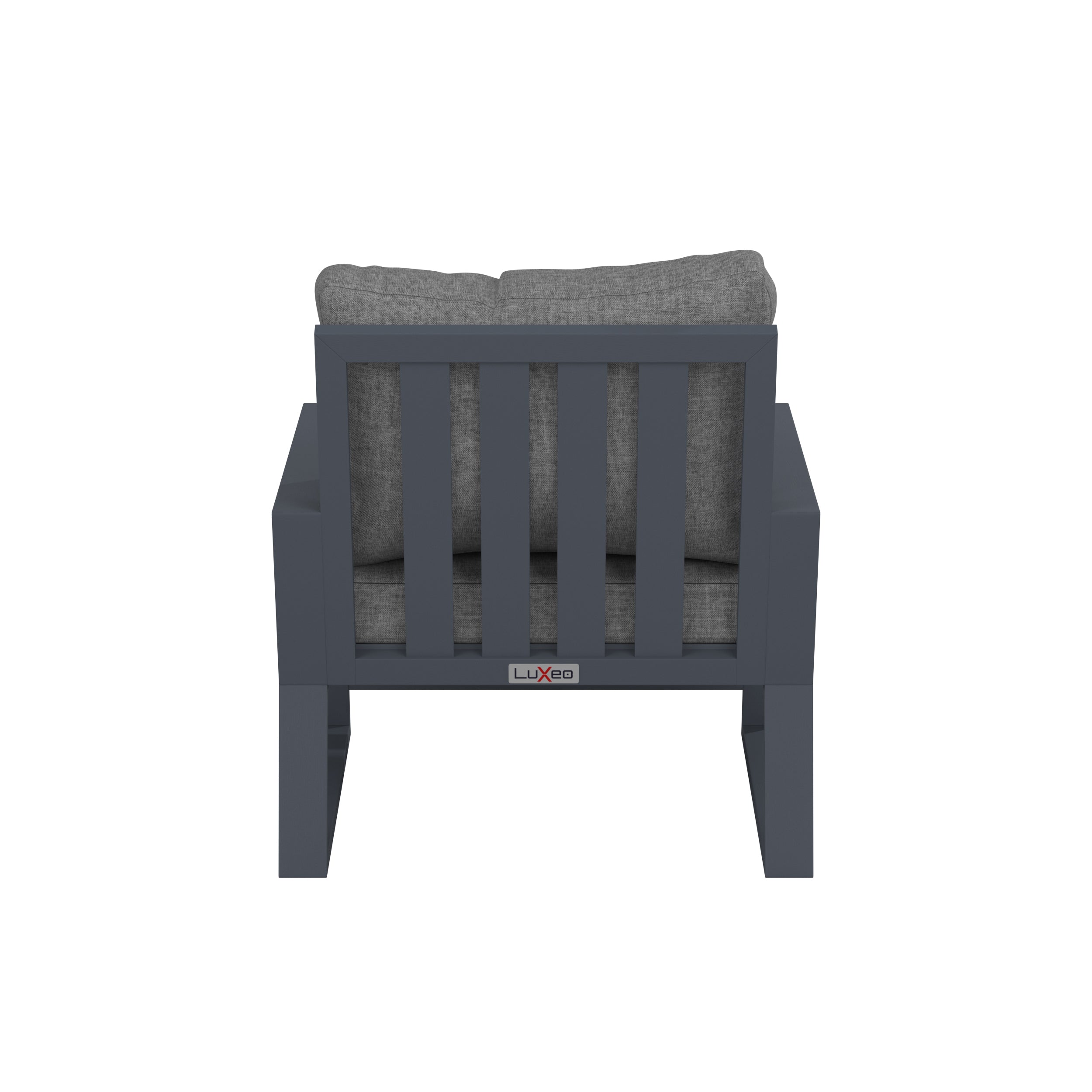 LuXeo Malibu Deep Seating Conversation Set with a Side Table, Gray ( 3-Piece)