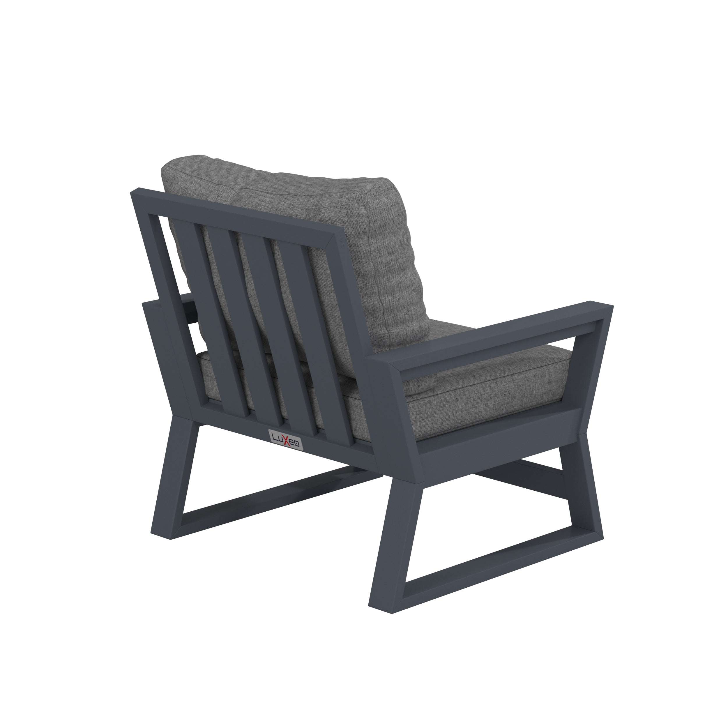 LuXeo Malibu Deep Seating Conversation Set with a Side Table, Gray ( 3-Piece)