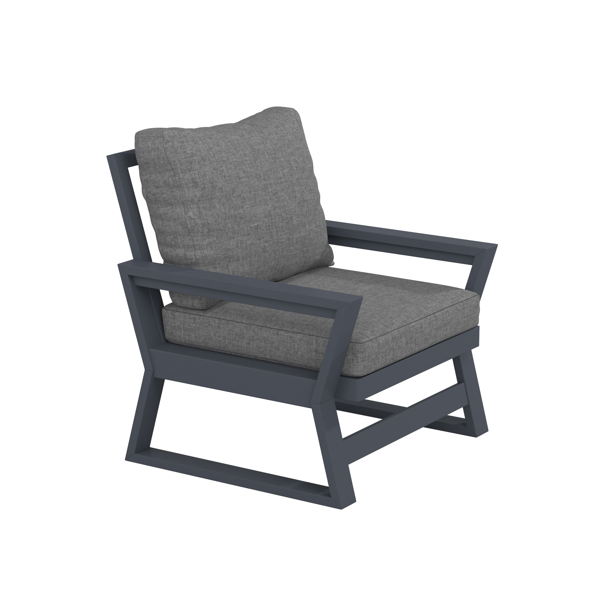 LuXeo Malibu Deep Seating Conversation Set with a Side Table, Gray ( 3-Piece)