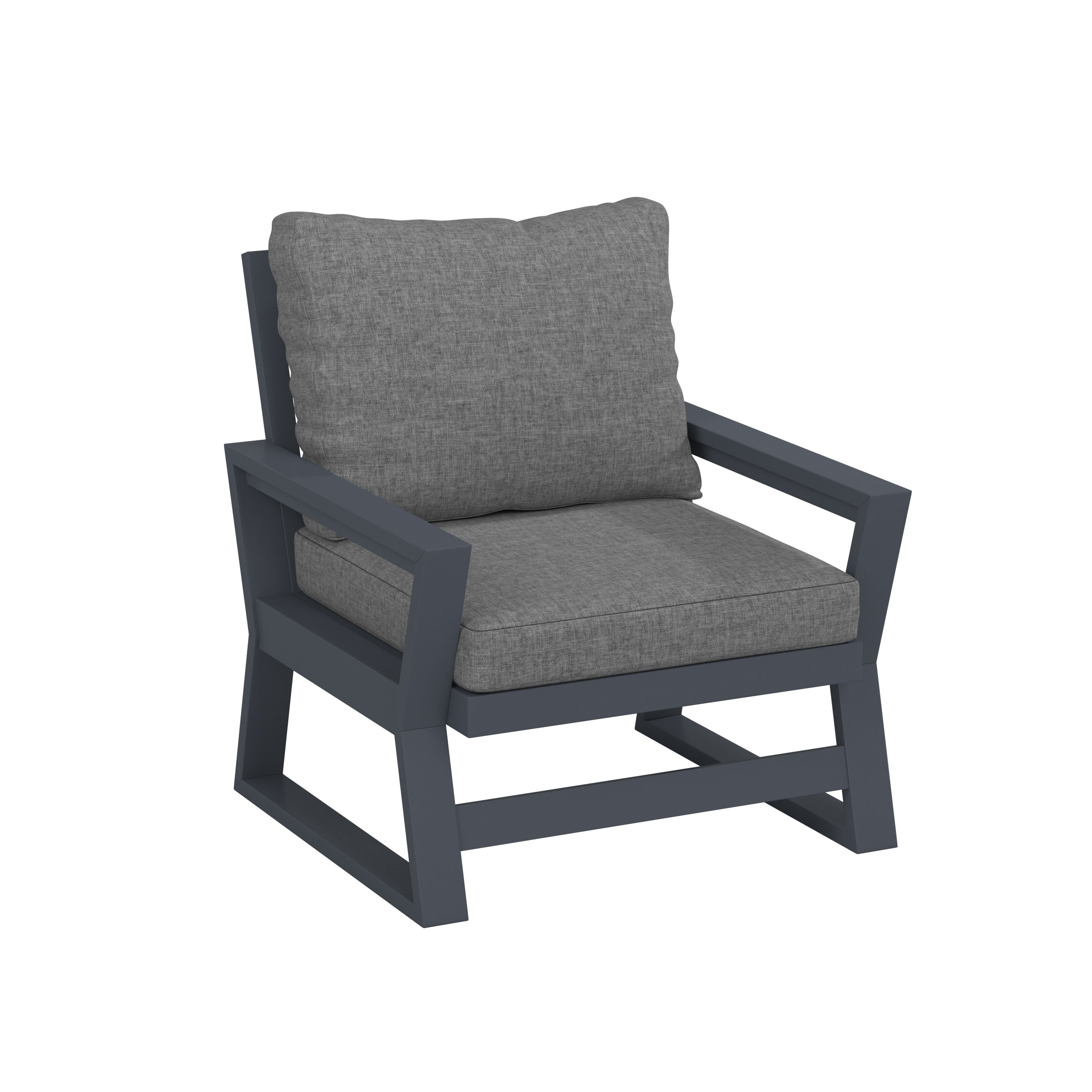 LuXeo Malibu Deep Seating Conversation Set with a Side Table, Gray ( 3-Piece)