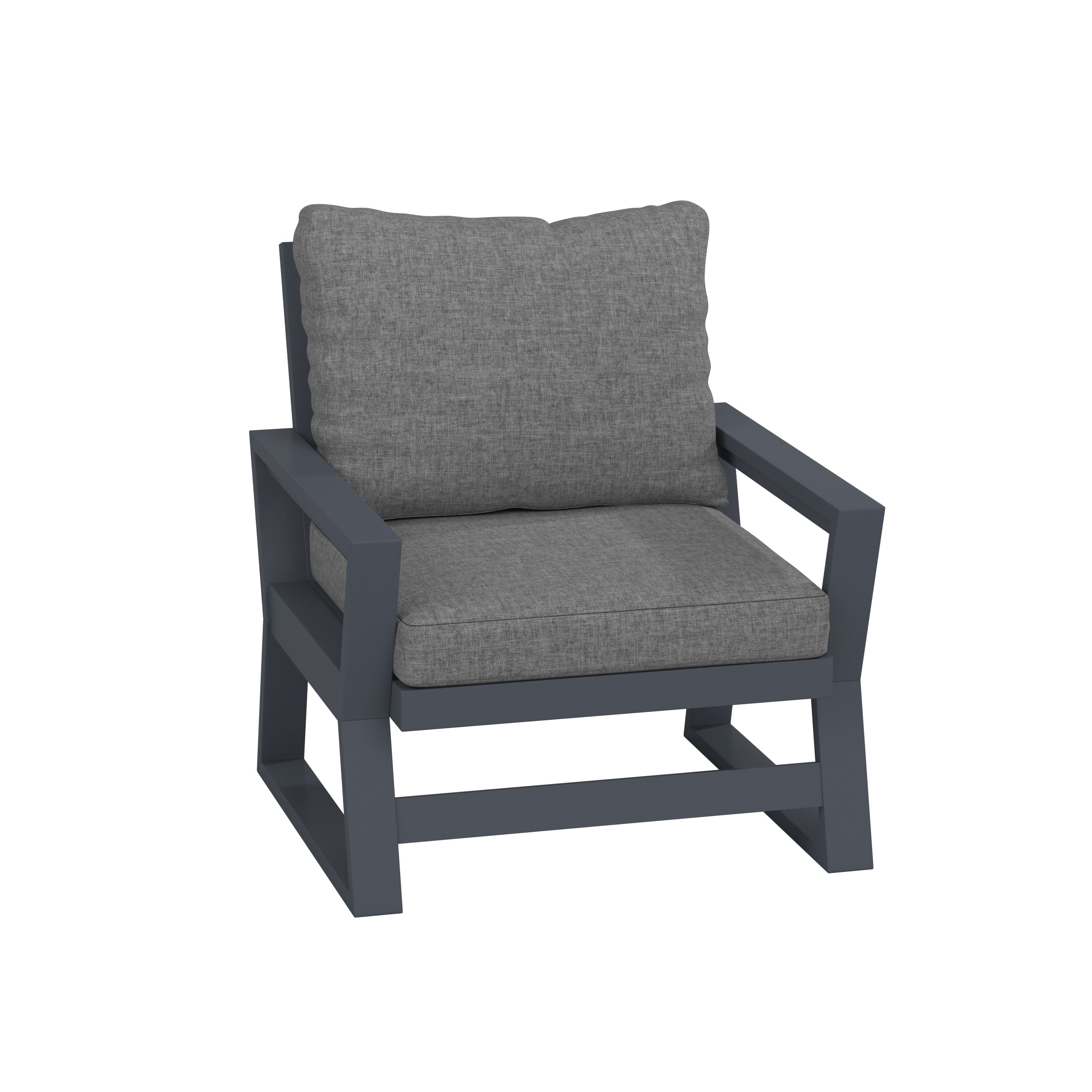 LuXeo Malibu Deep Seating Conversation Set with a Side Table, Gray ( 3-Piece)