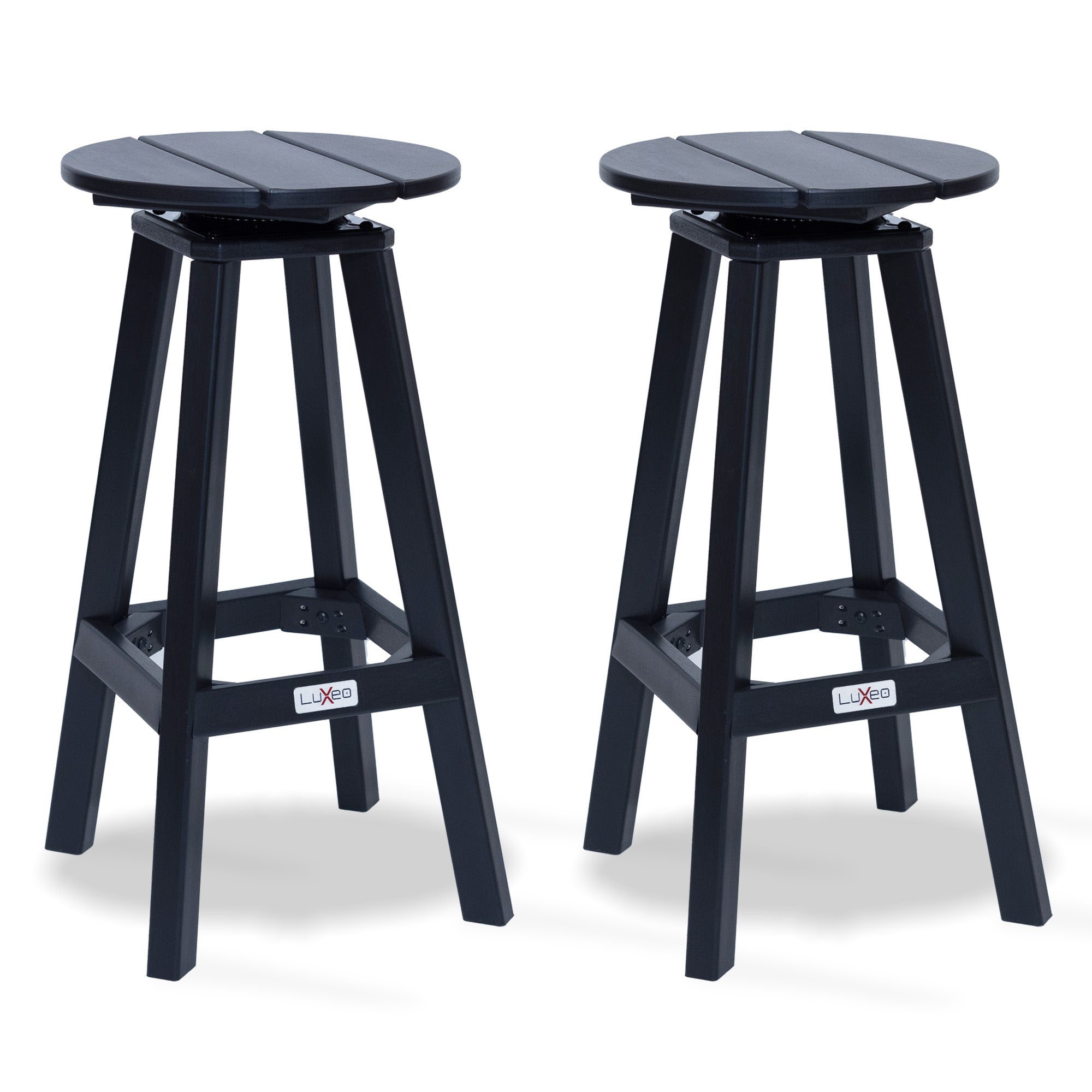 LuXeo Mason Round Swivel Bar Stool, Set of 2