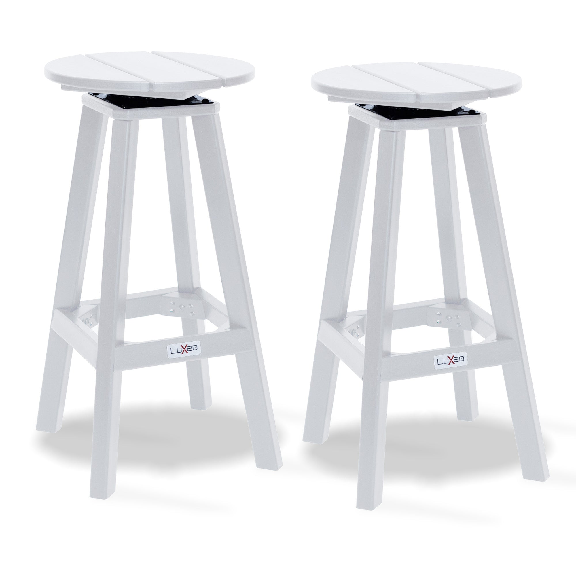 LuXeo Mason Round Swivel Bar Stool, Set of 2