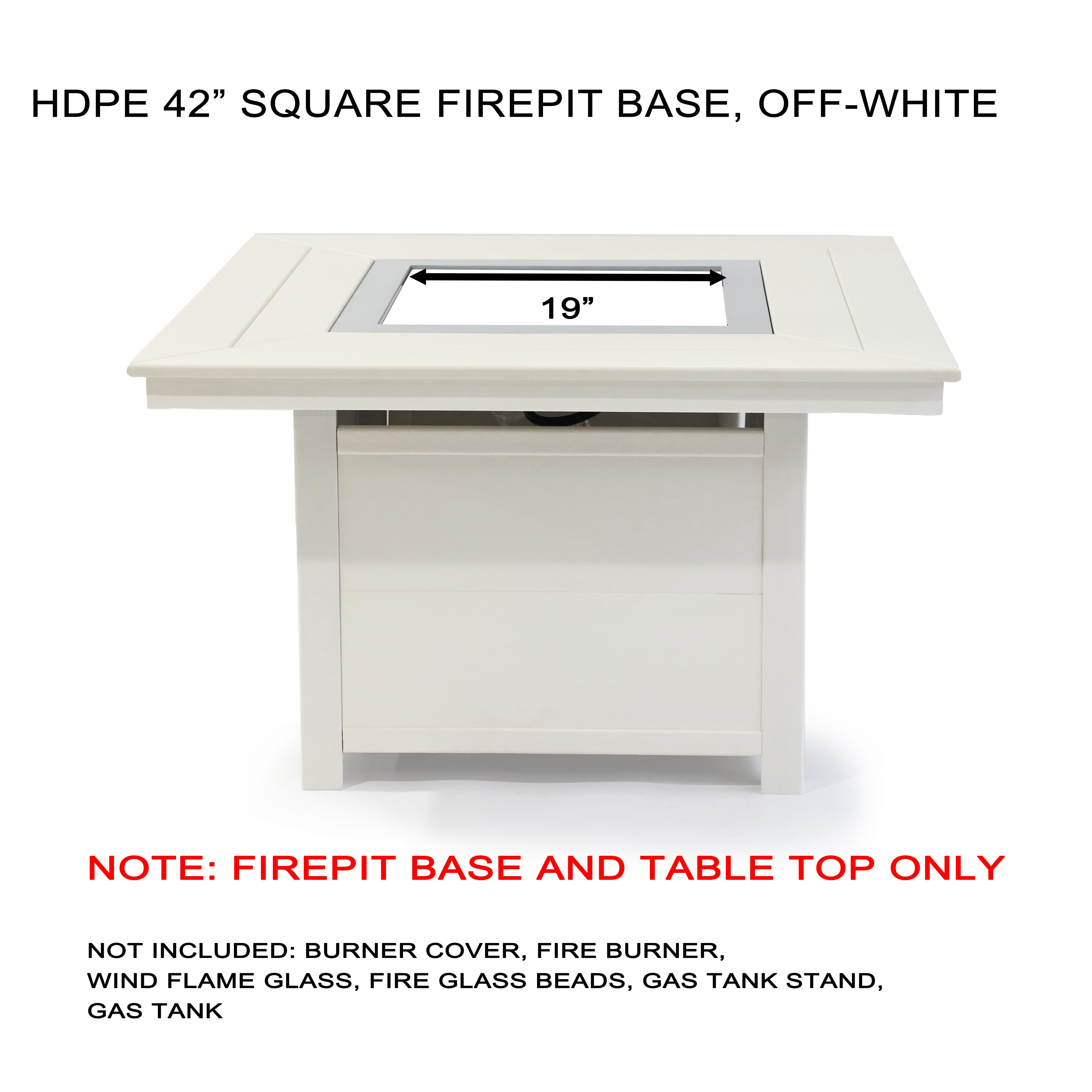 25"(H)x 48" (W) Round Poly Fire Pit- Top and Base Frame Only