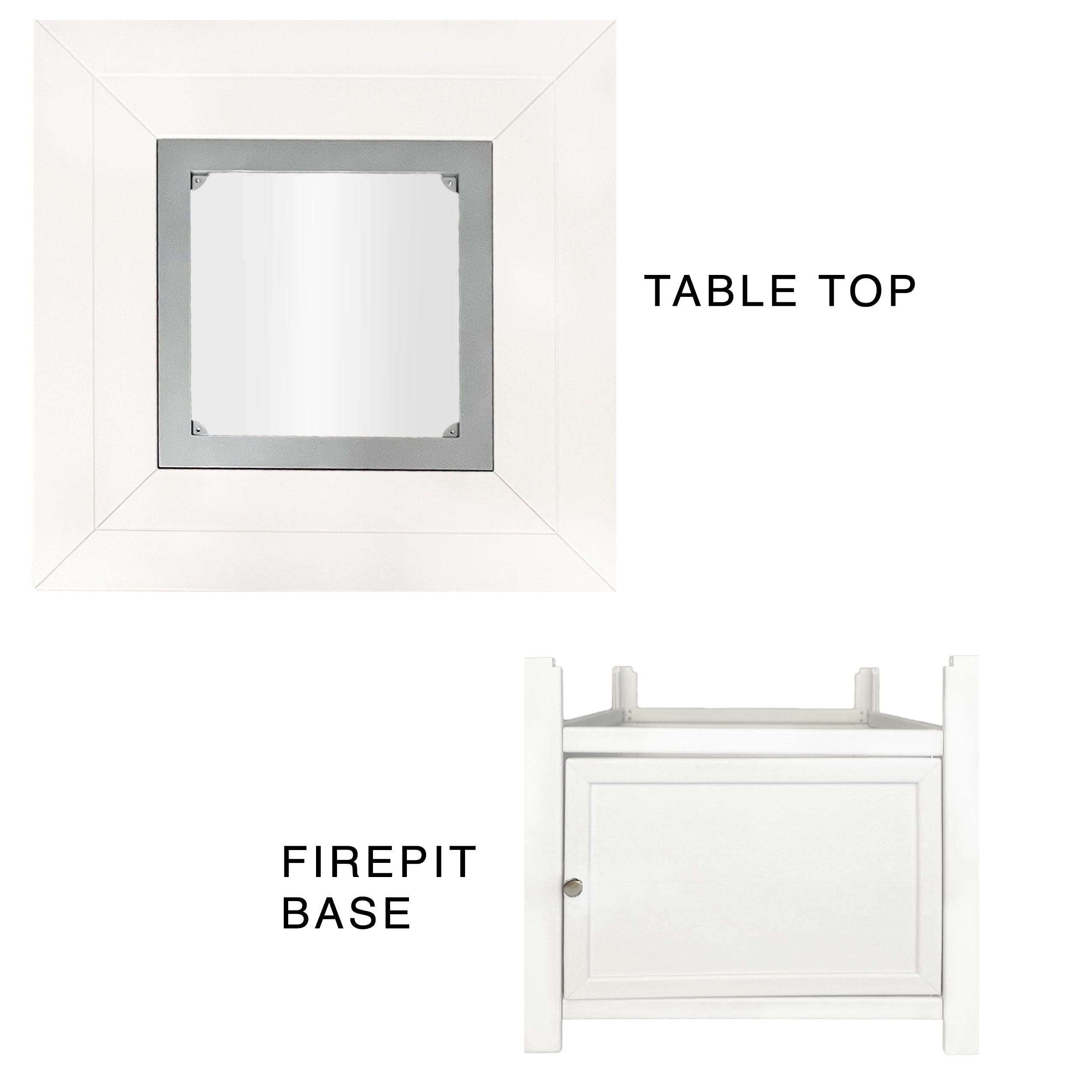 25"(H)x 48" (W) Round Poly Fire Pit- Top and Base Frame Only