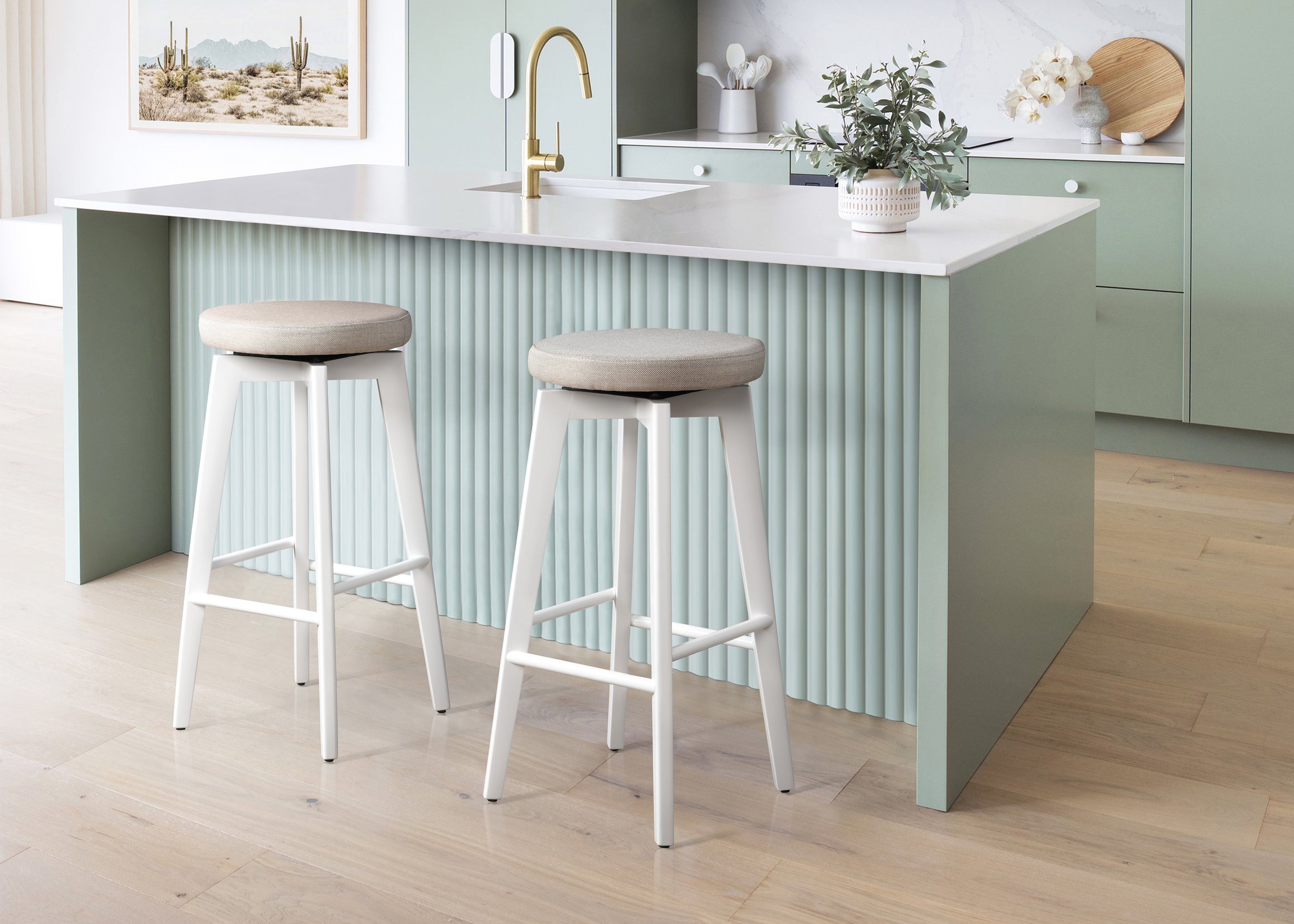 LuXeo Serena Swivel Bar Stools ( Set of 2)