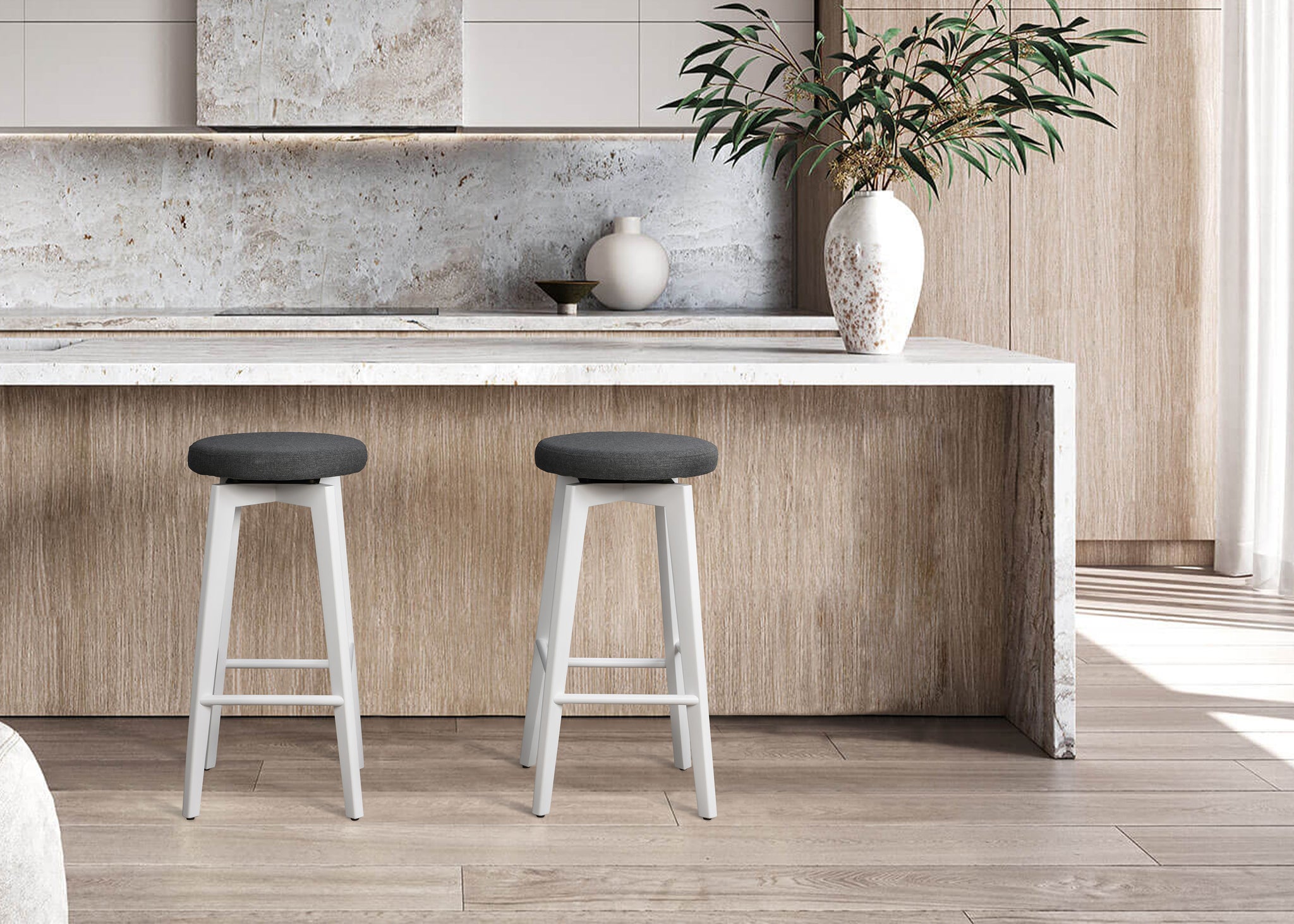 LuXeo Serena Swivel Bar Stools Set of 2) - Main Image