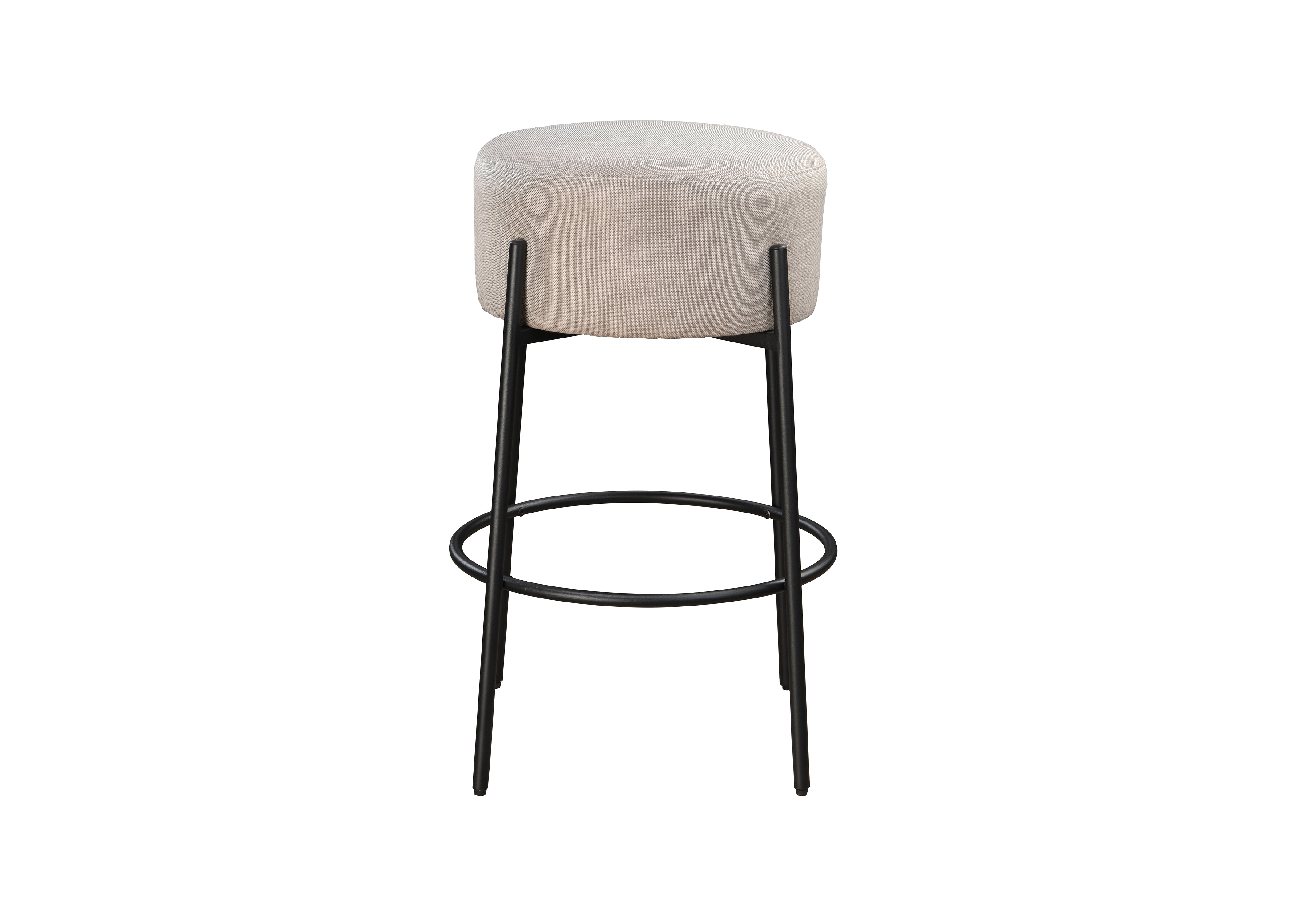 LuXeo Danica Barstool Black Steel Legs with Boucle or Polyster Fabric Upholstered Seat (Set of 2)