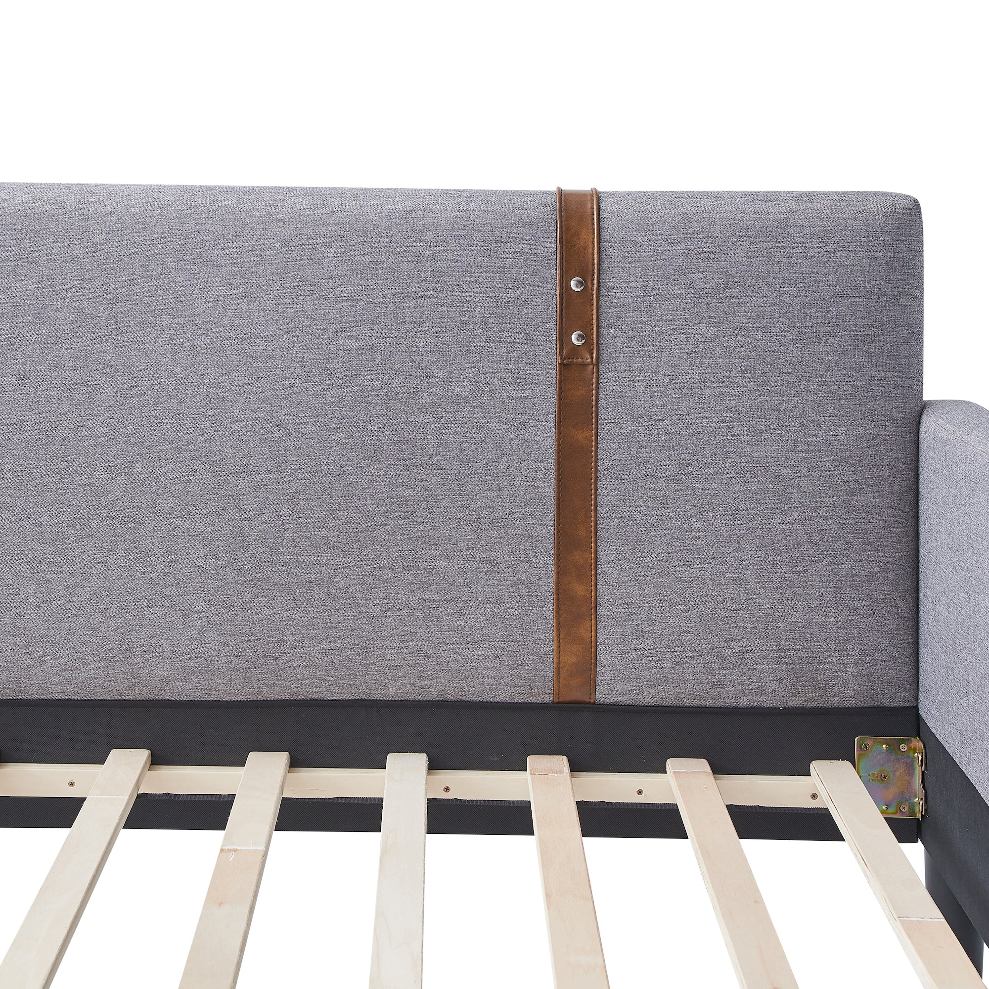 Vista Twin Size Upholstered Day Bed in Gray Fabric