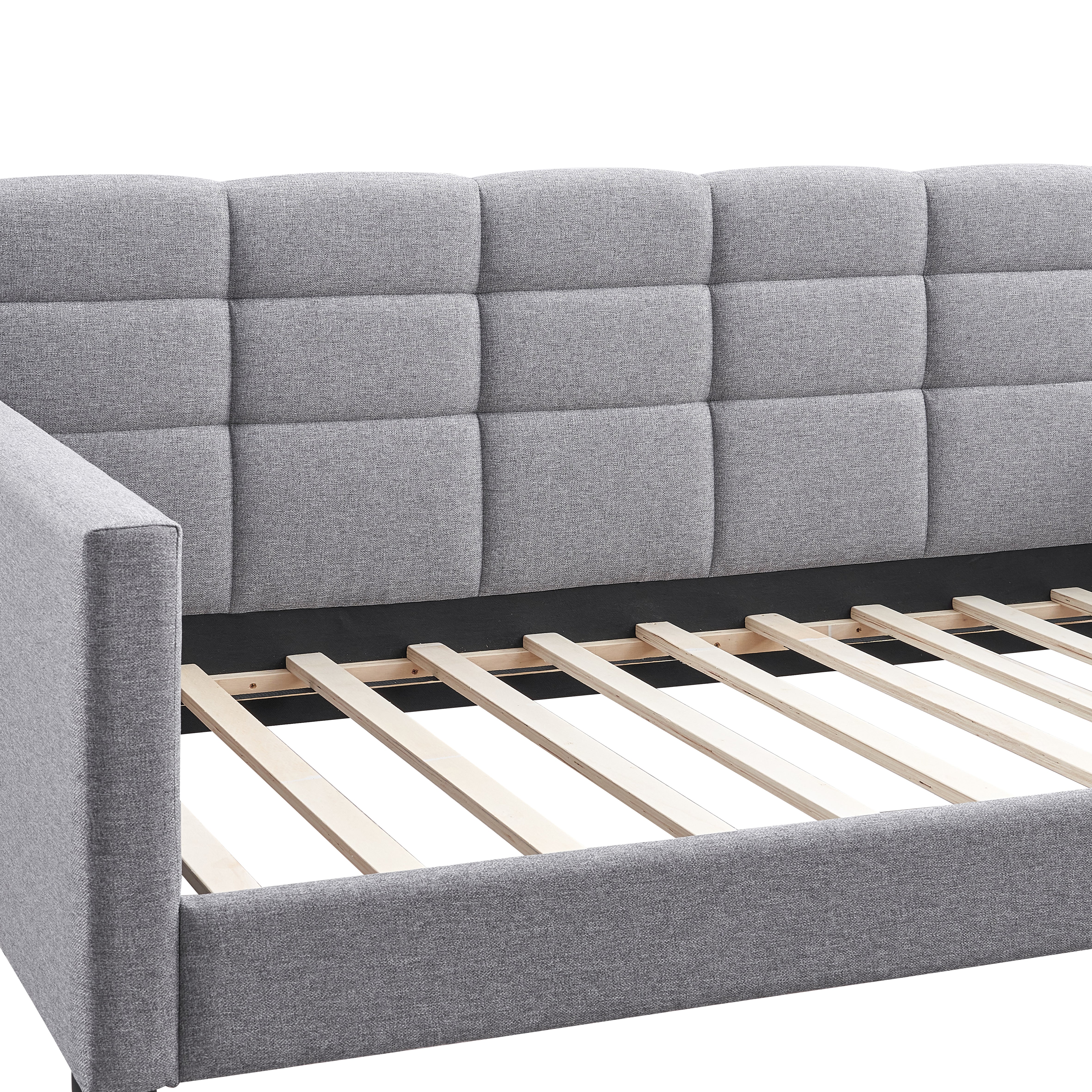 LuXeo Bella Twin Size Upholstered Gray Day Bed