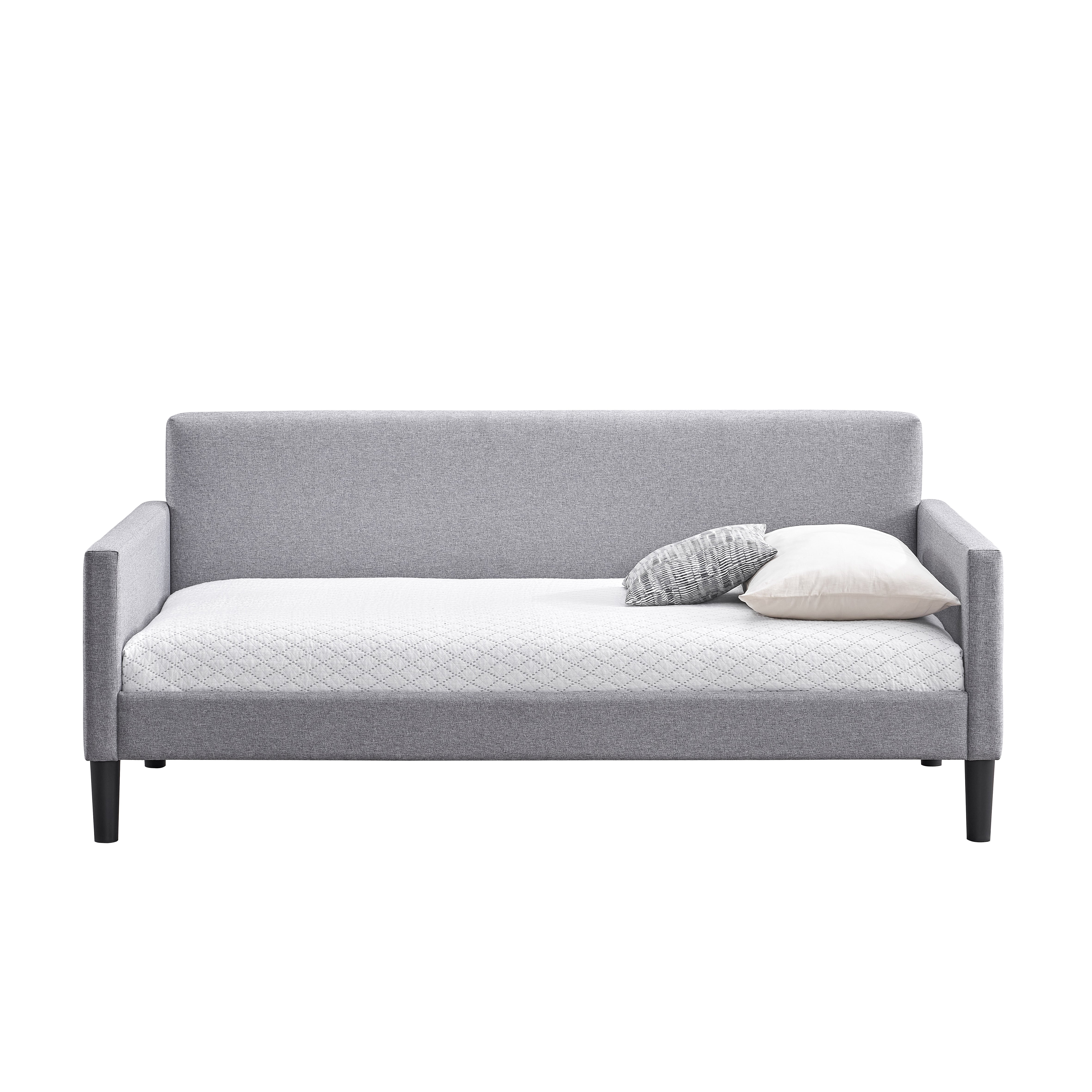 LuXeo Brooklyn Twin Size Upholstered Gray Day Bed