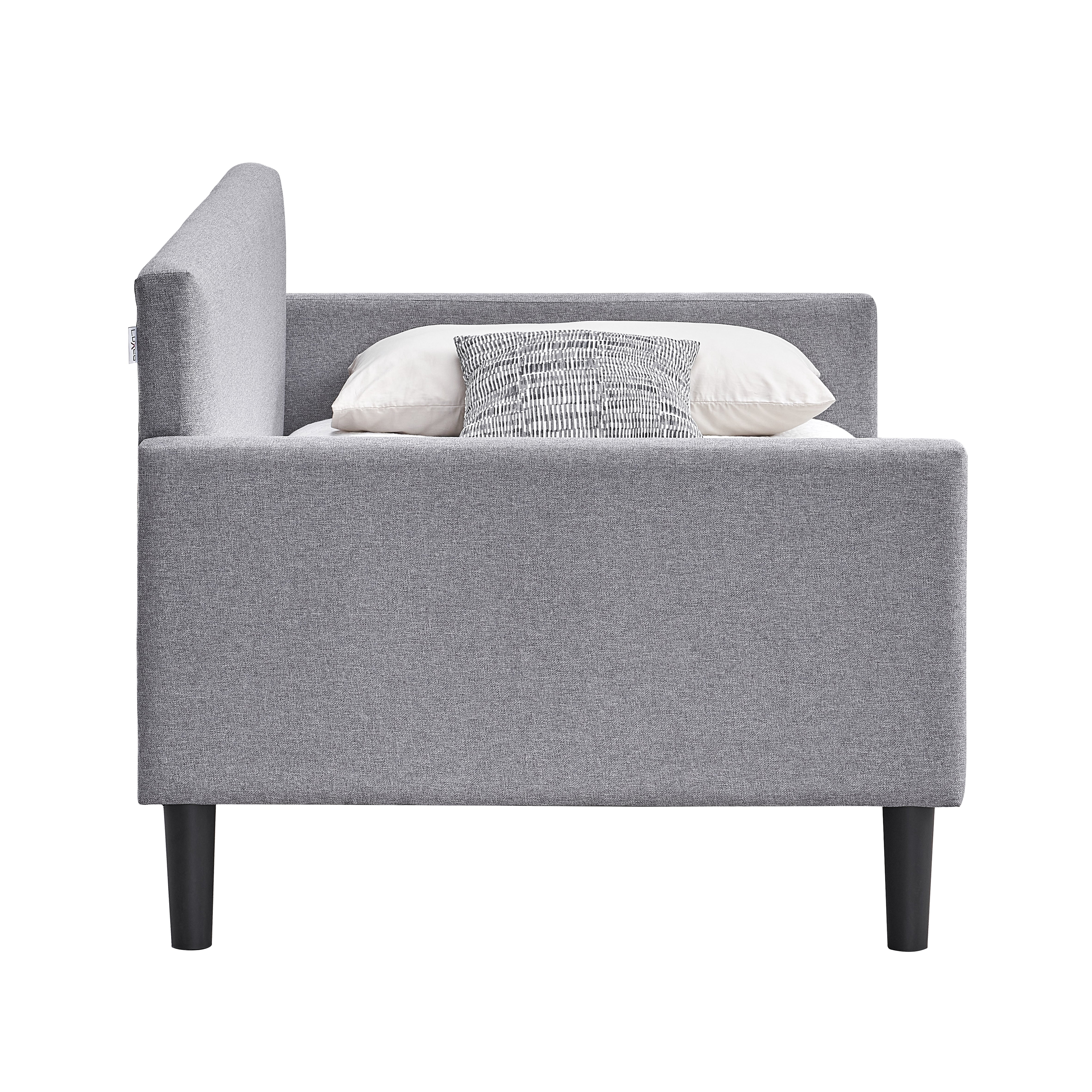LuXeo Brooklyn Twin Size Upholstered Gray Day Bed