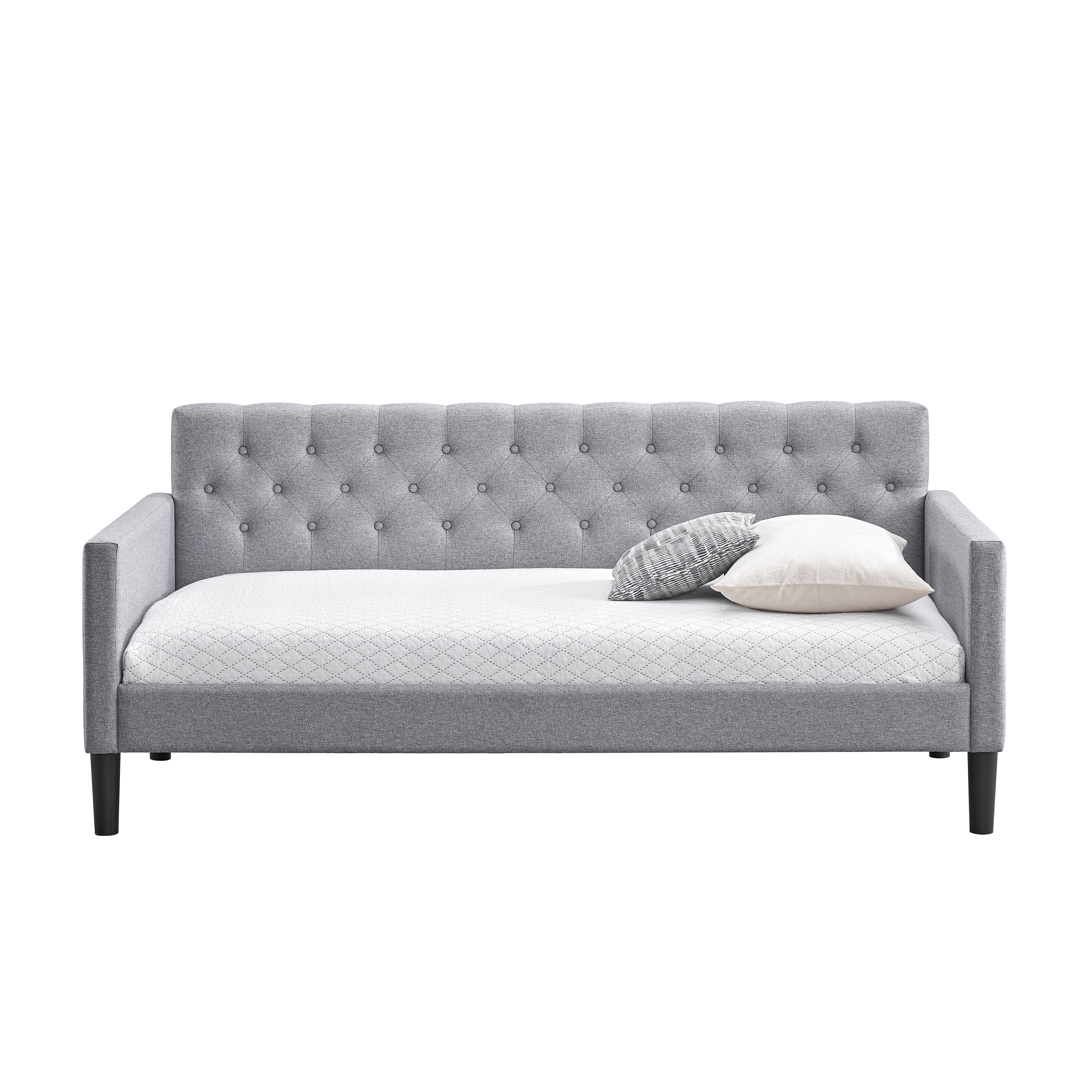 LuXeo Taylor Twin Size Upholstered Gray Day Bed