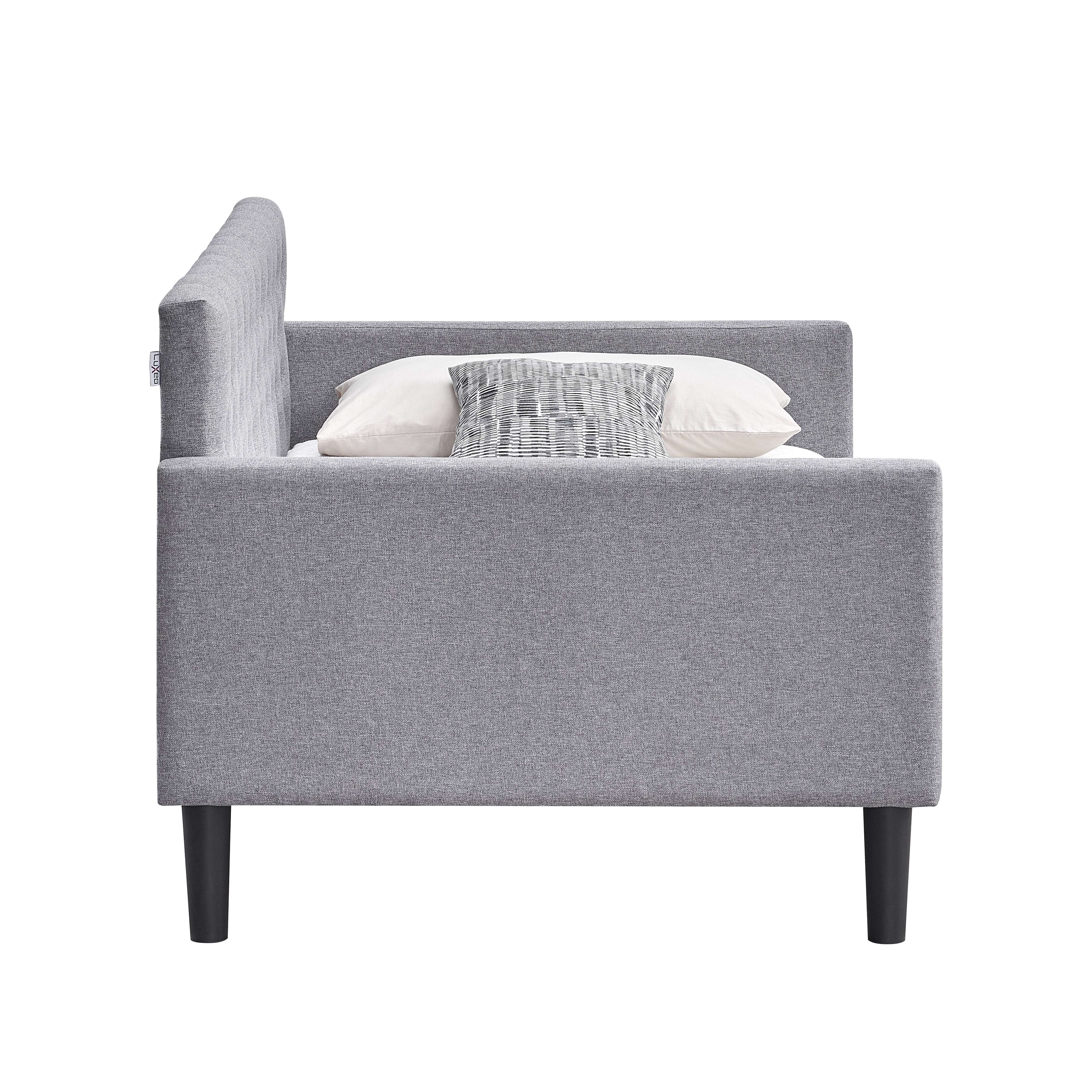LuXeo Taylor Twin Size Upholstered Gray Day Bed