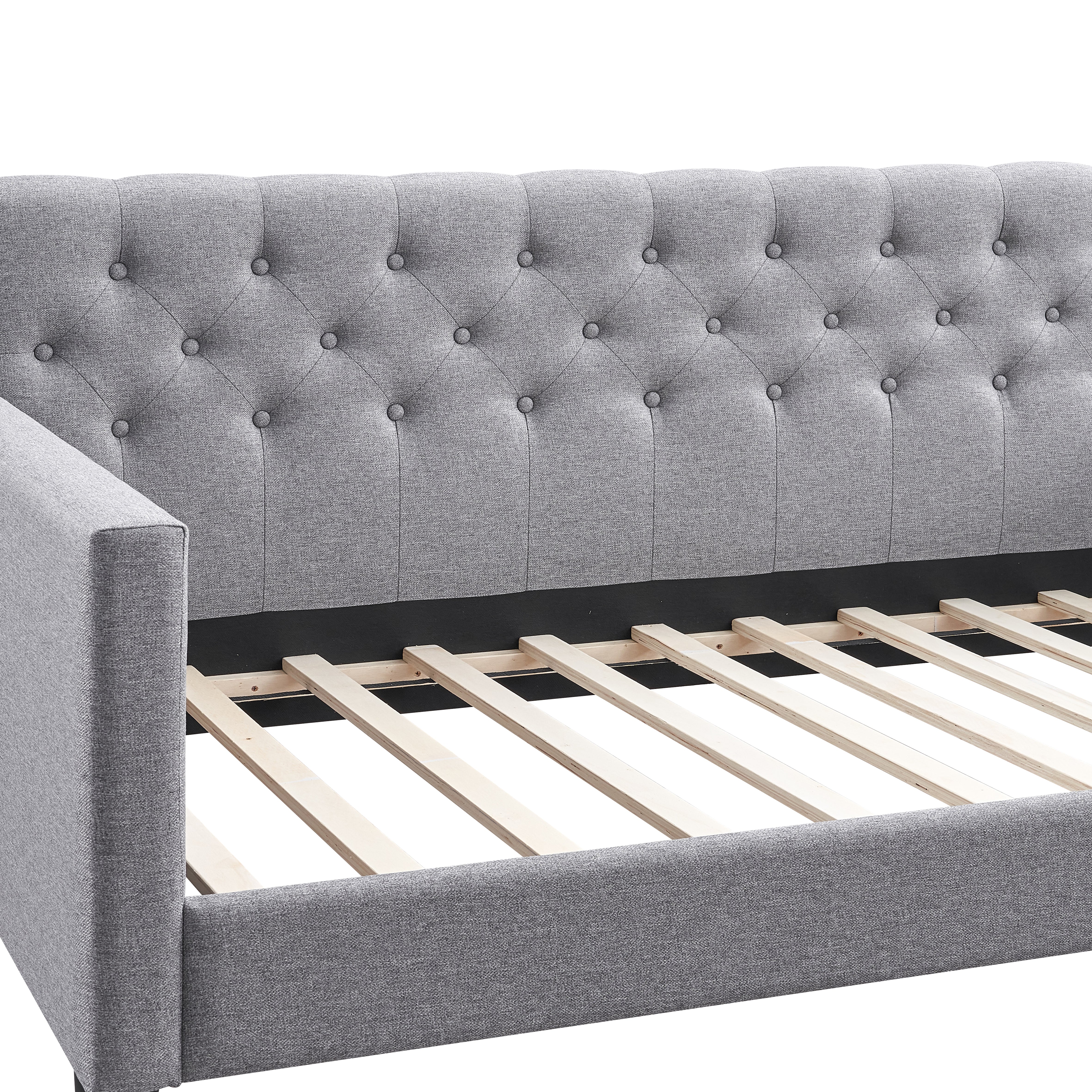LuXeo Taylor Twin Size Upholstered Gray Day Bed
