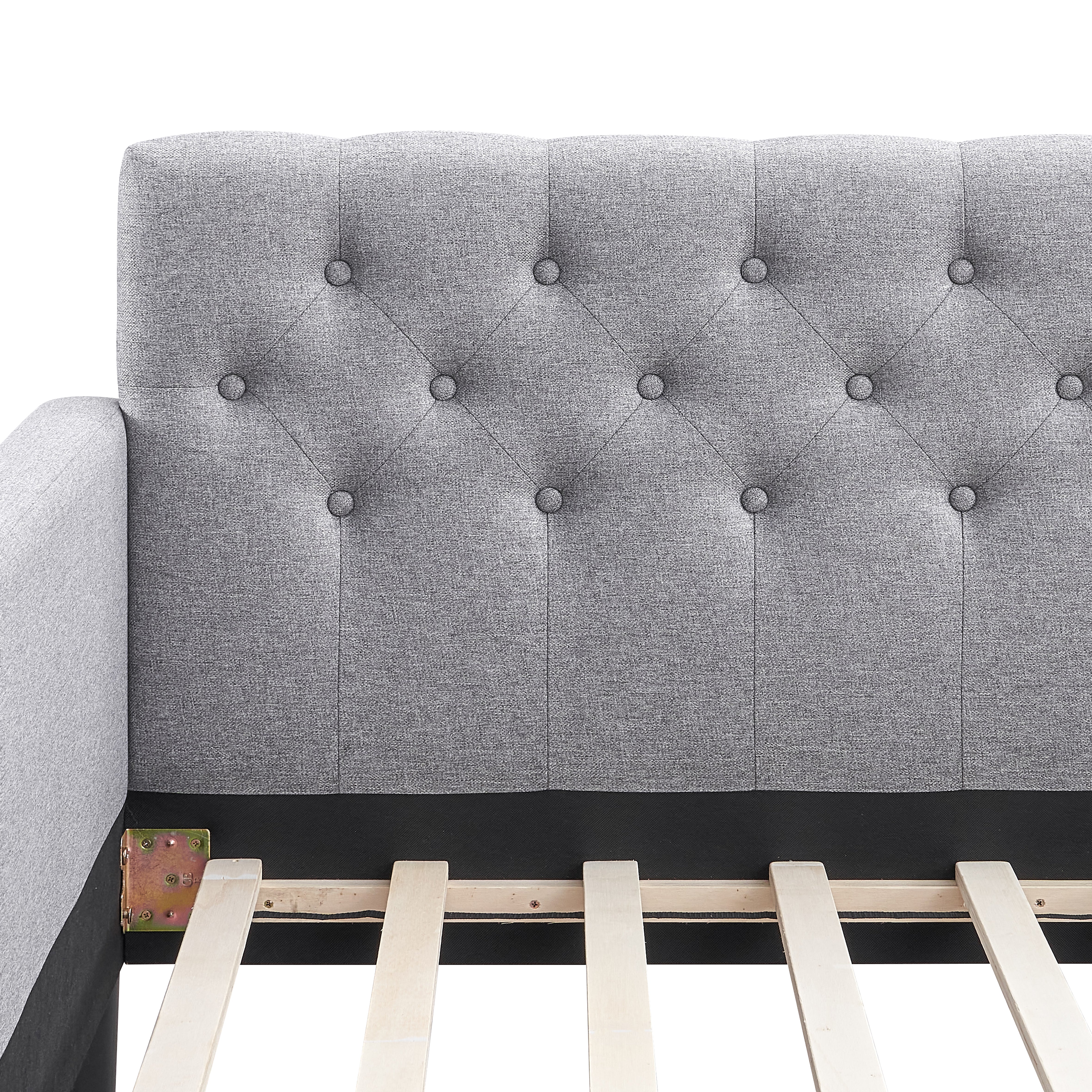 LuXeo Taylor Twin Size Upholstered Gray Day Bed