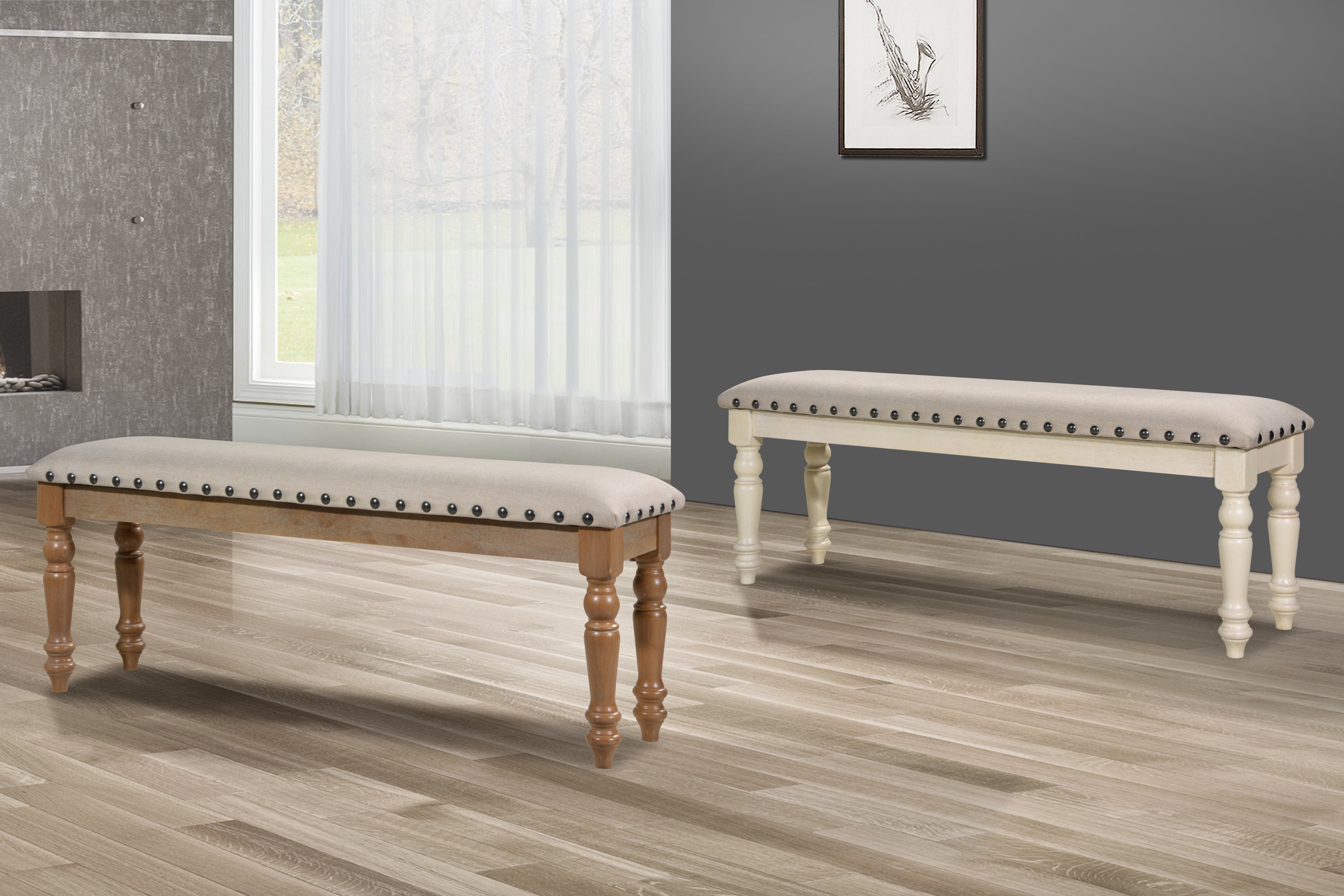 Cambridge Bench in Oak Gray Wash