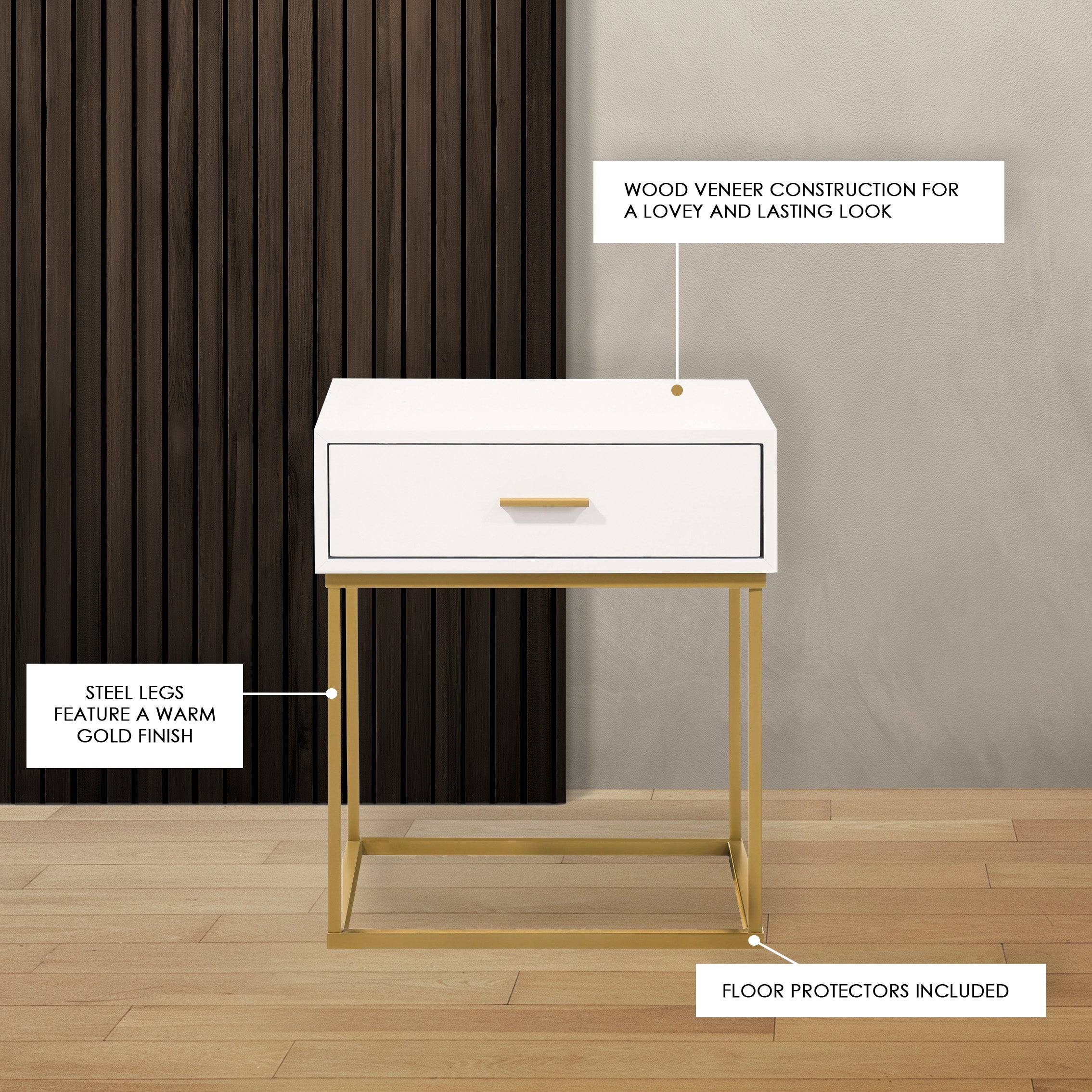 Catalina White Night Stand [OUTLET]