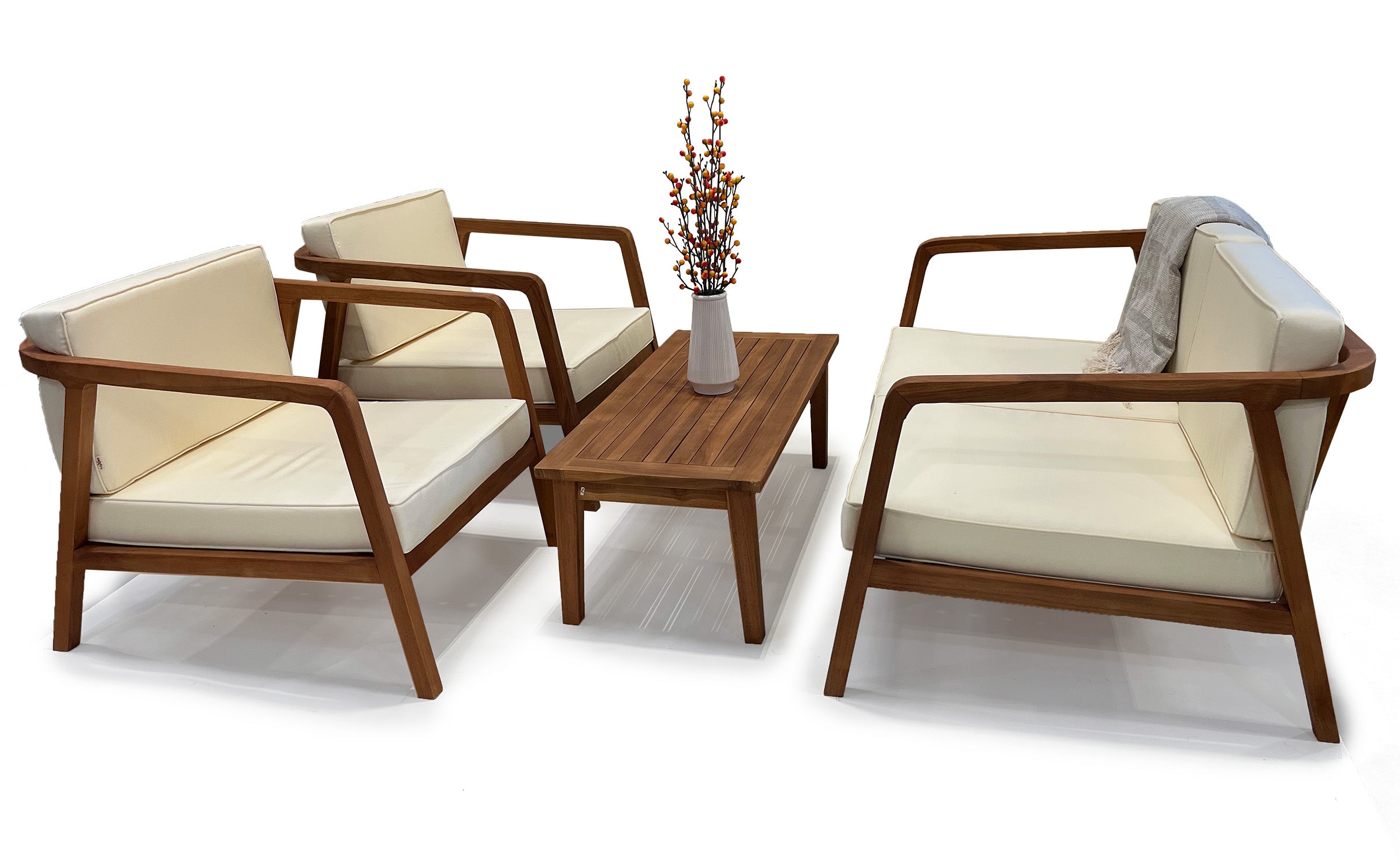 LuXeo Sumatra Teak Deep Seating Set, 4-Piece