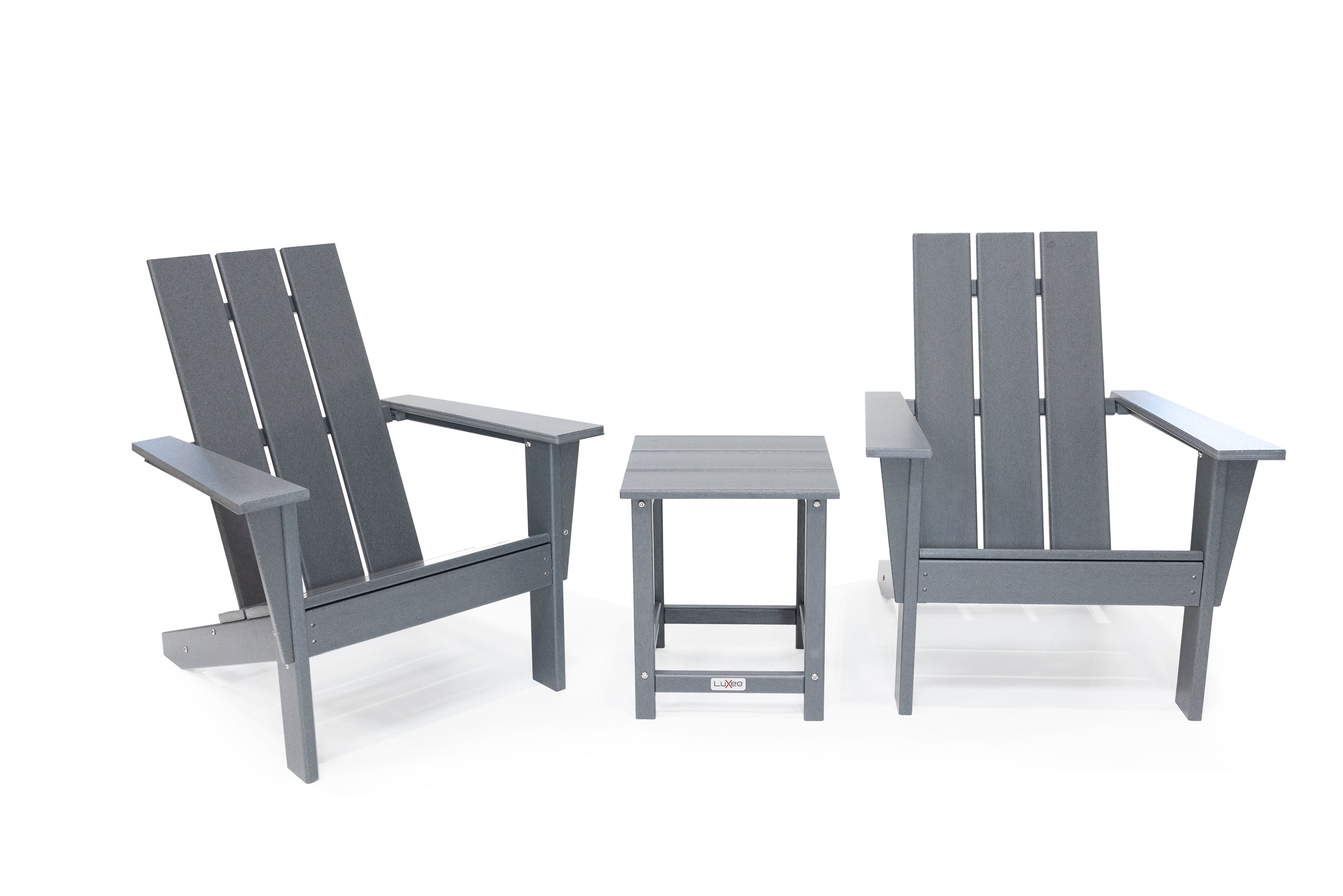 Arcadia Outdoor Patio Adirondack Chair and Table Set (3-Piece)