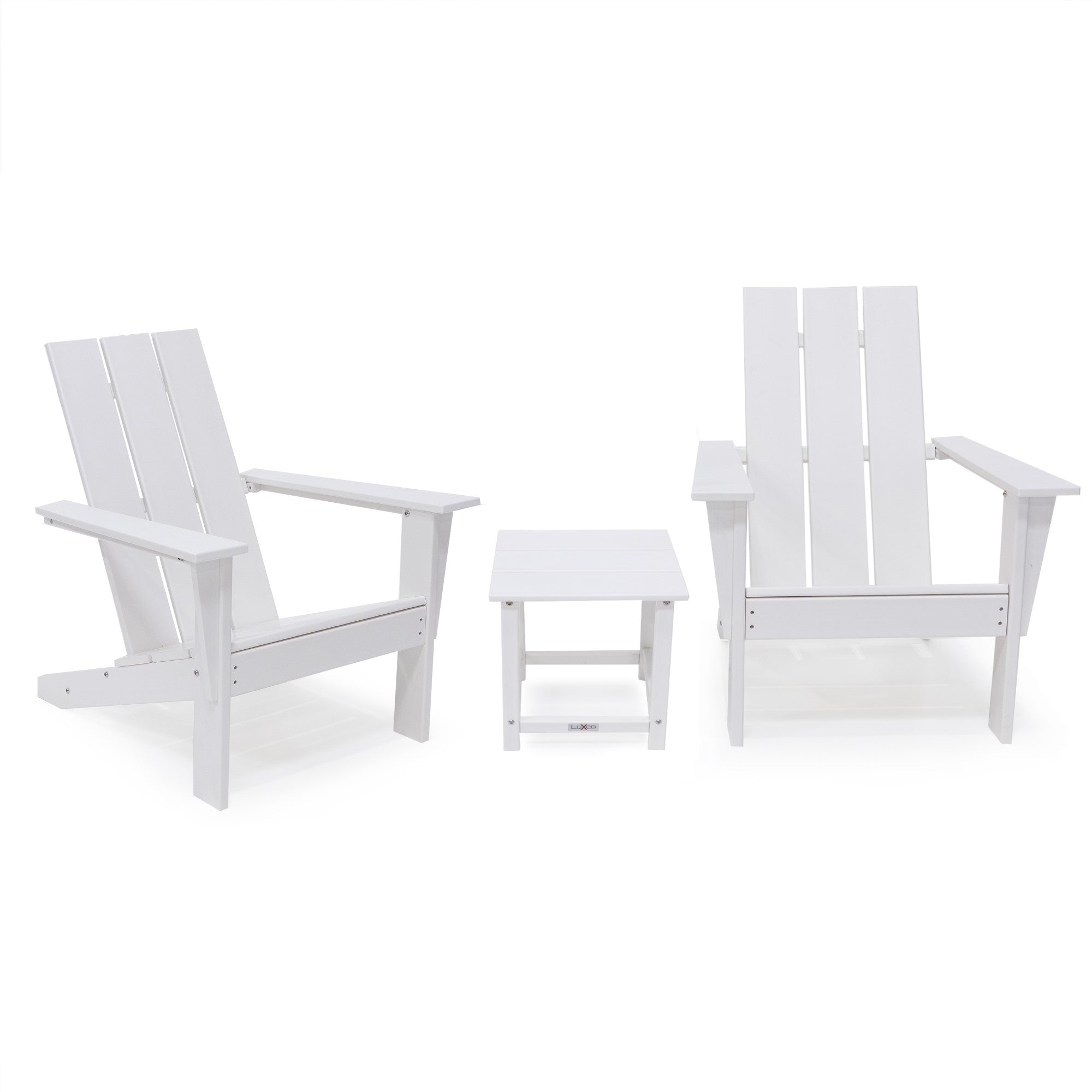 LuXeo Arcadia Outdoor Patio Adirondack Chair and Table Set (3-Piece)