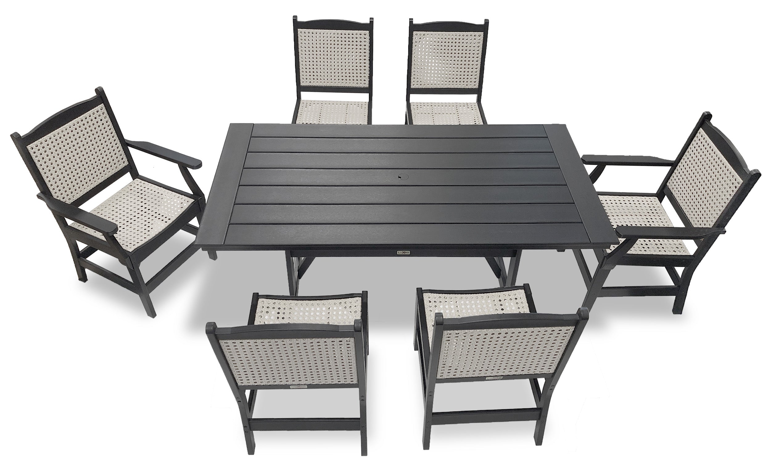 LuXeo Tuscany Woven Rattan Dining Set, 7-Piece