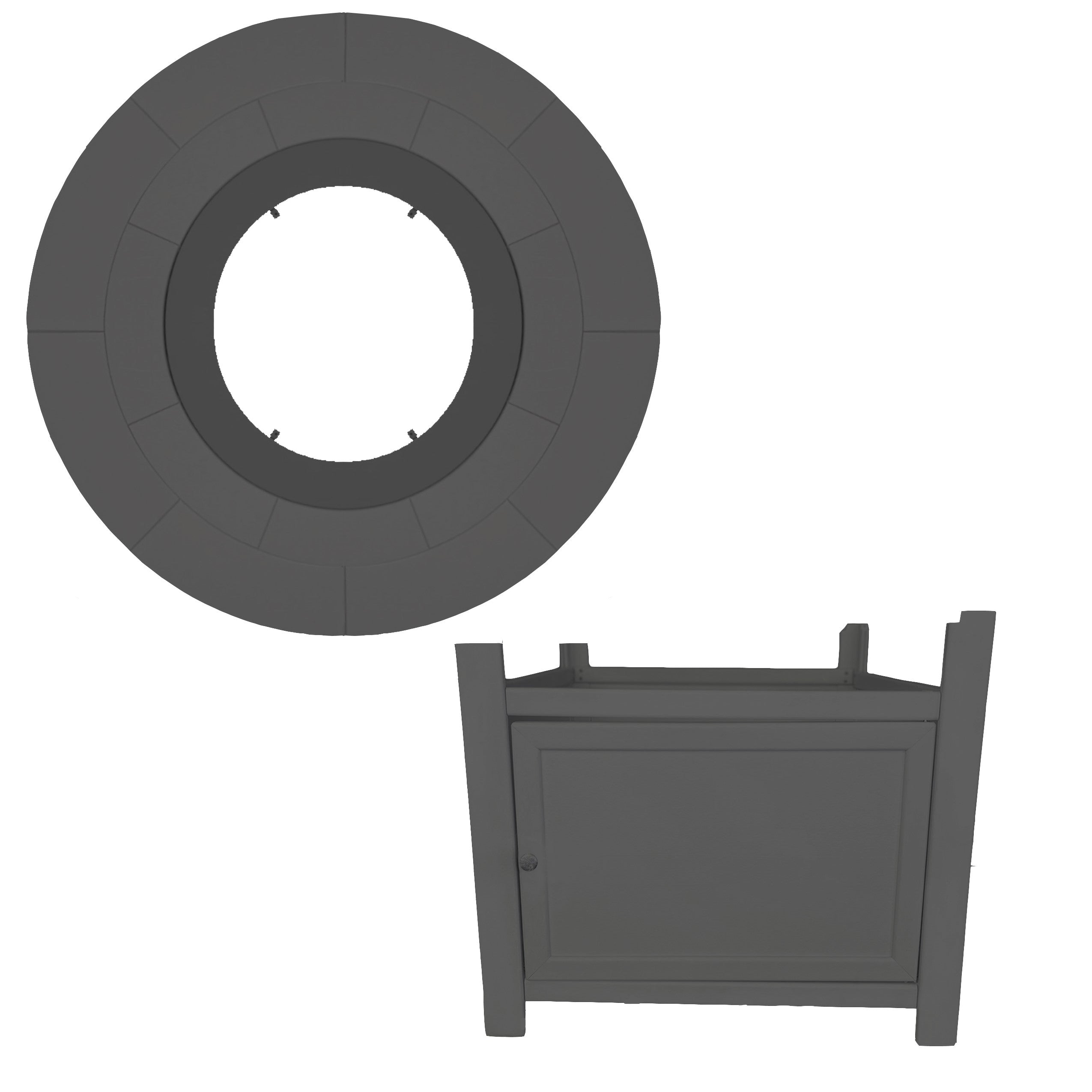 25"(H)x 48" (W) Round Poly Fire Pit- Top and Base Frame Only
