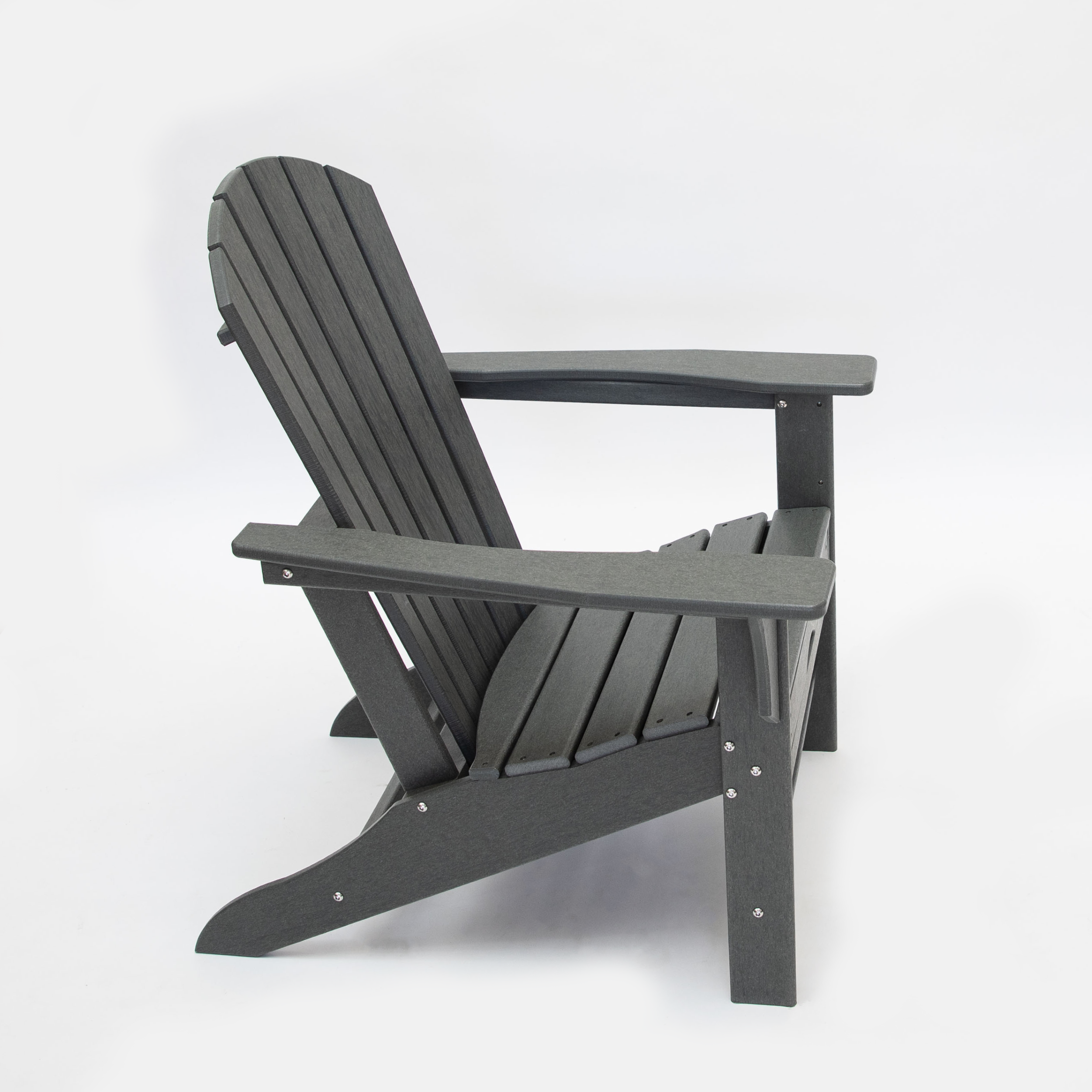 Hampton HDPE Adirondack Chair with Hideaway Ottoman and Table Set (3-PIece)