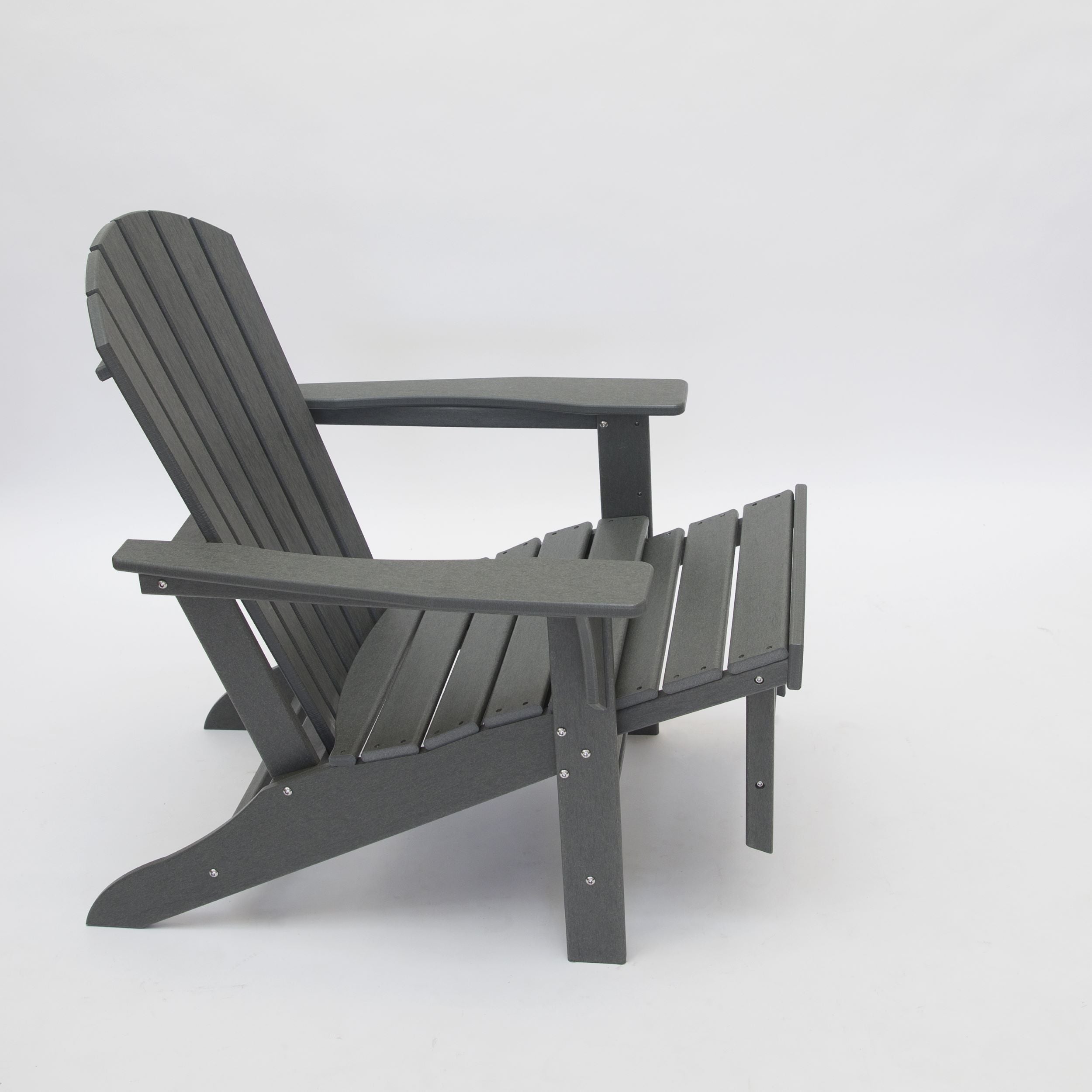 Hampton HDPE Adirondack Chair with Hideaway Ottoman and Table Set (3-PIece)