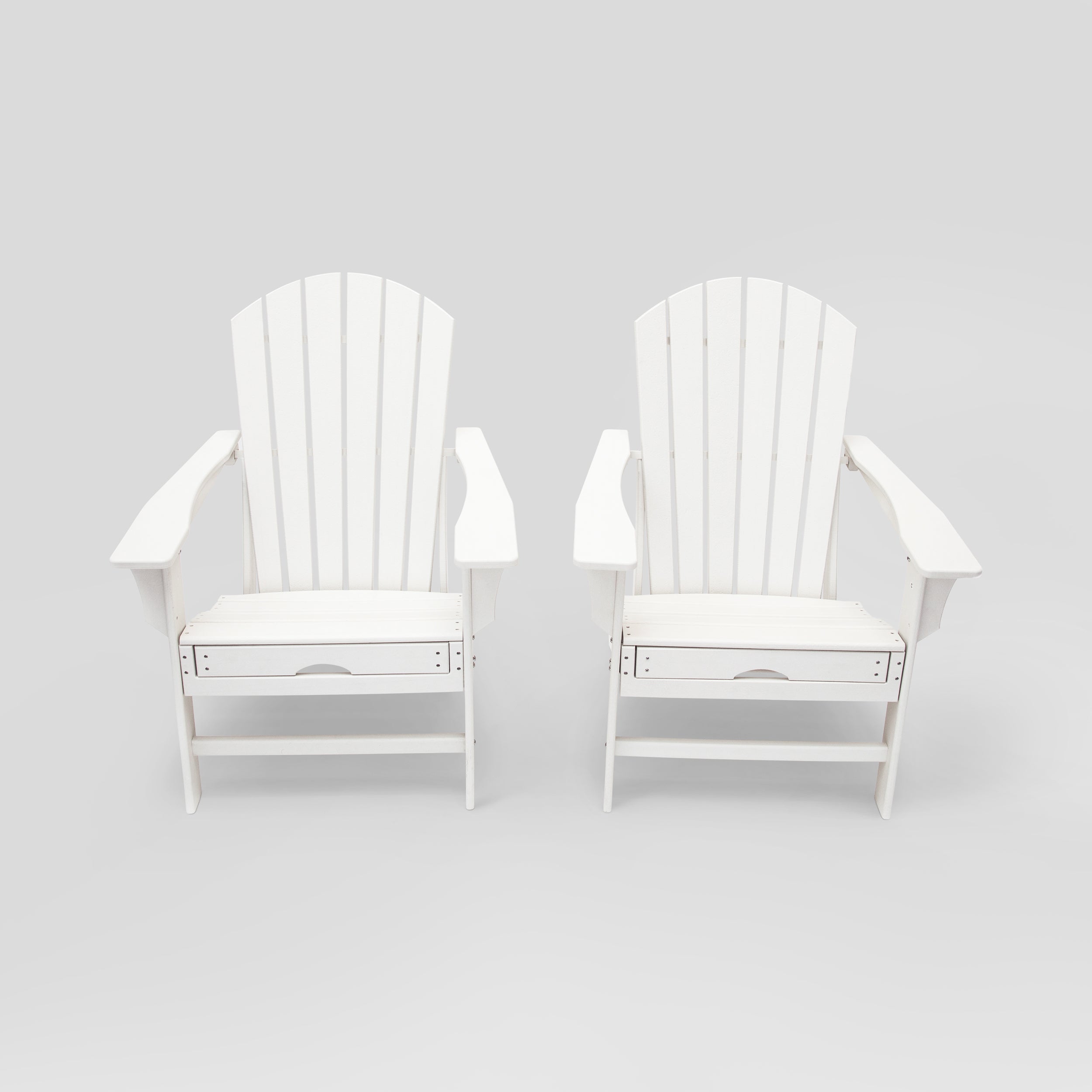 LuXeo Hampton HDPE Adirondack Chair with Hideaway Ottoman and Table Set (3-PIece)