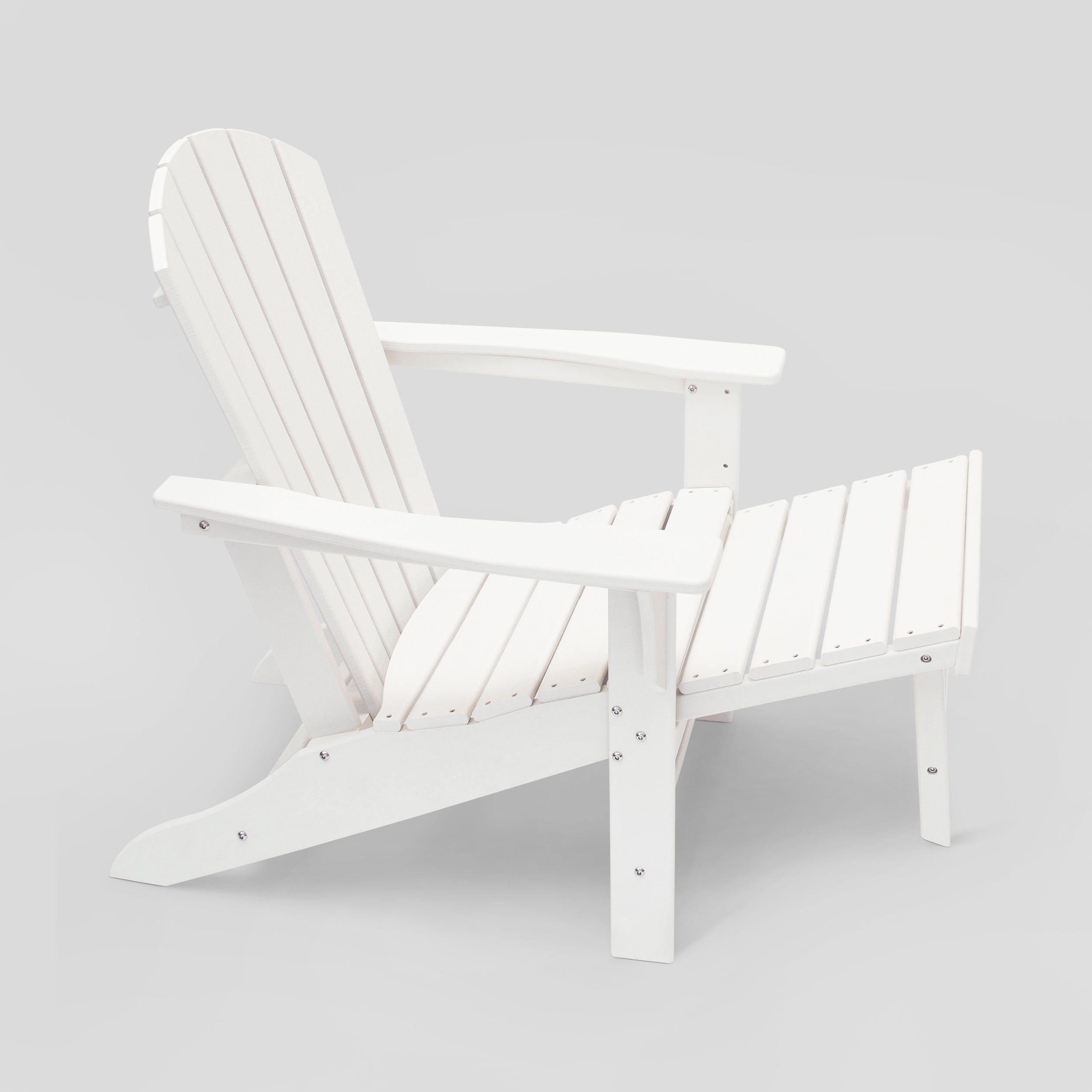 Hampton HDPE Adirondack Chair with Hideaway Ottoman and Table Set (3-PIece)