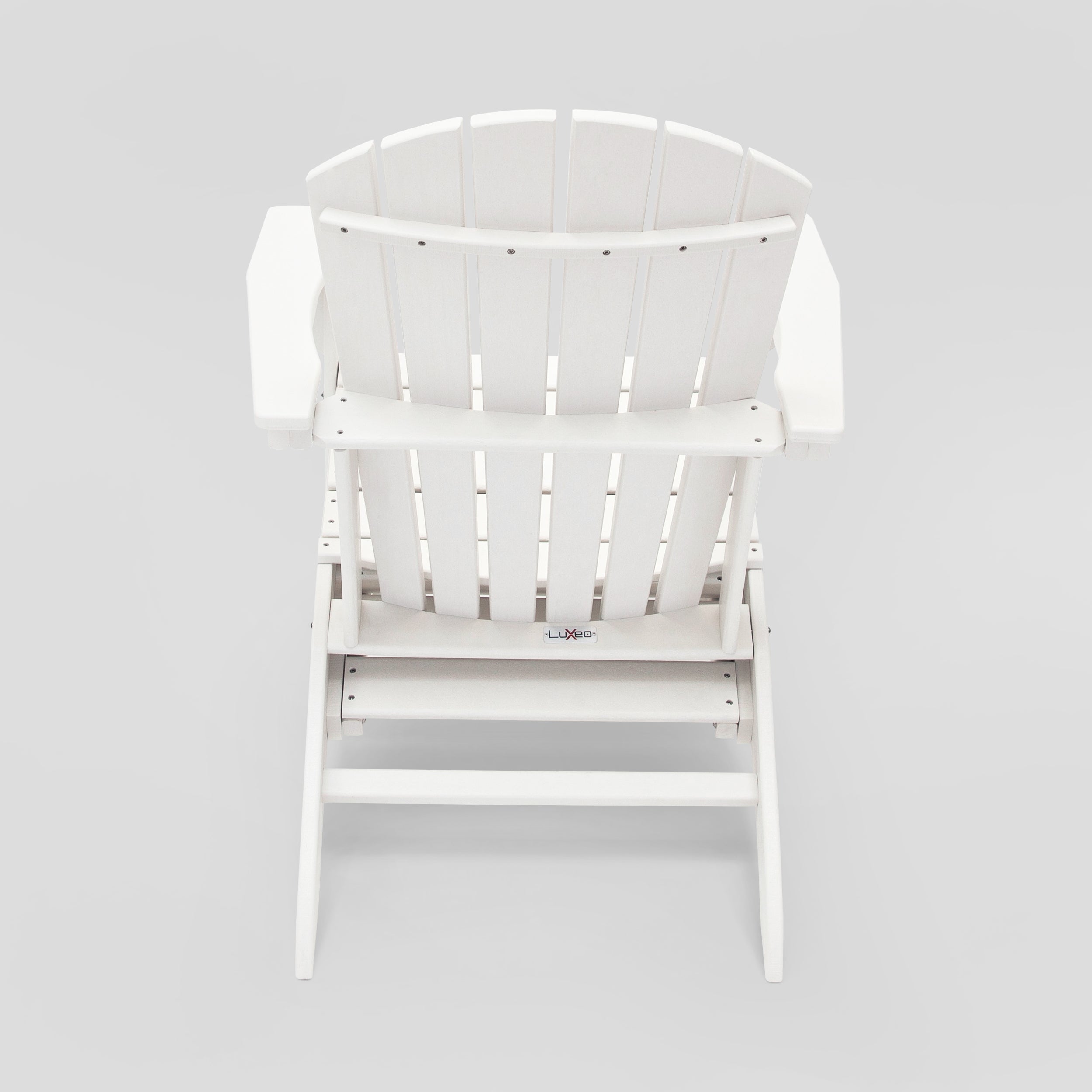 LuXeo - Hampton HDPE Recycled Plastic Outdoor Patio Adirondack Chair with Hideaway Ottoman