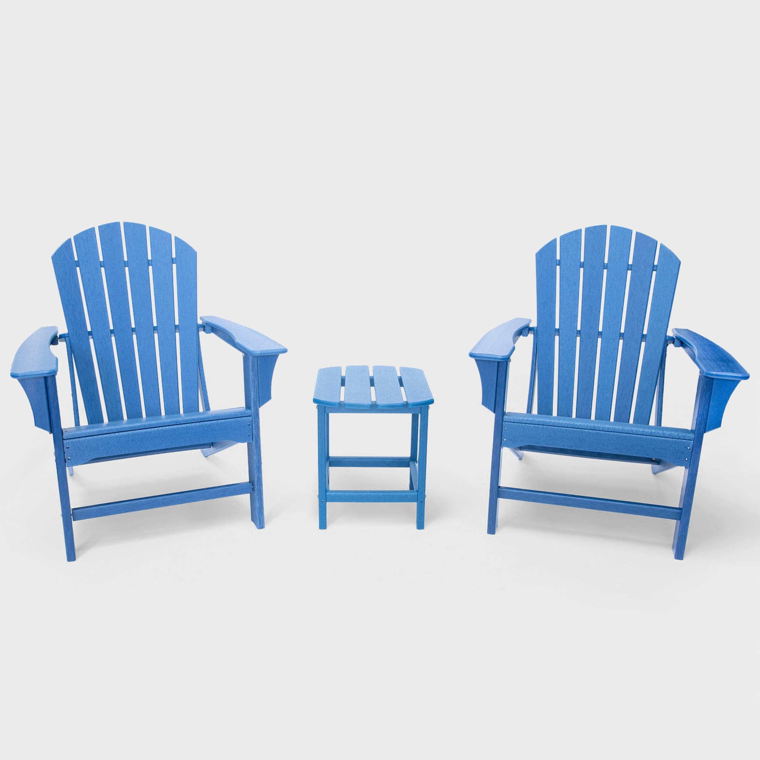 Hampton  Outdoor Patio Adirondack Chairs and Table Set (3-Piece)