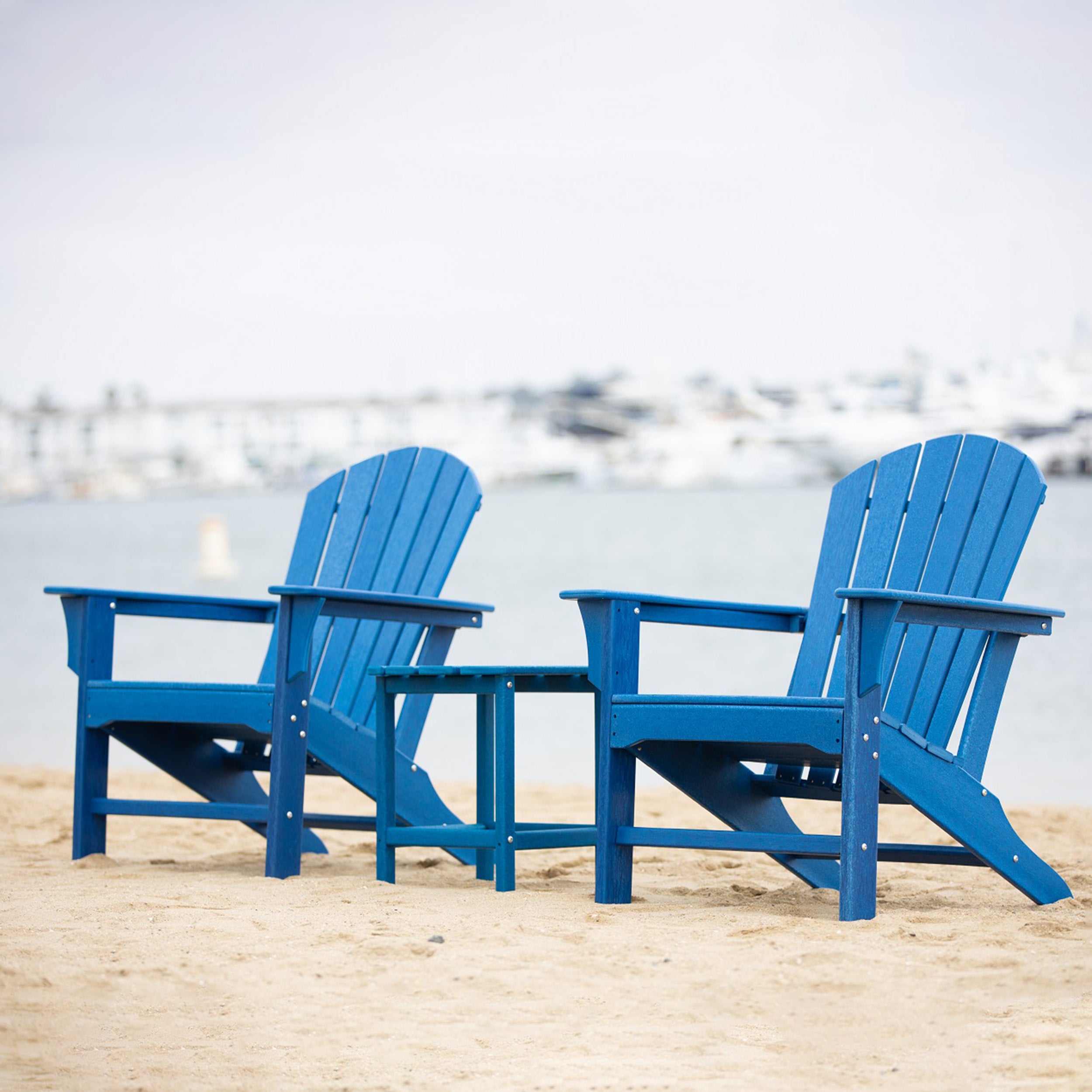 Hampton  Outdoor Patio Adirondack Chairs and Table Set (3-Piece)