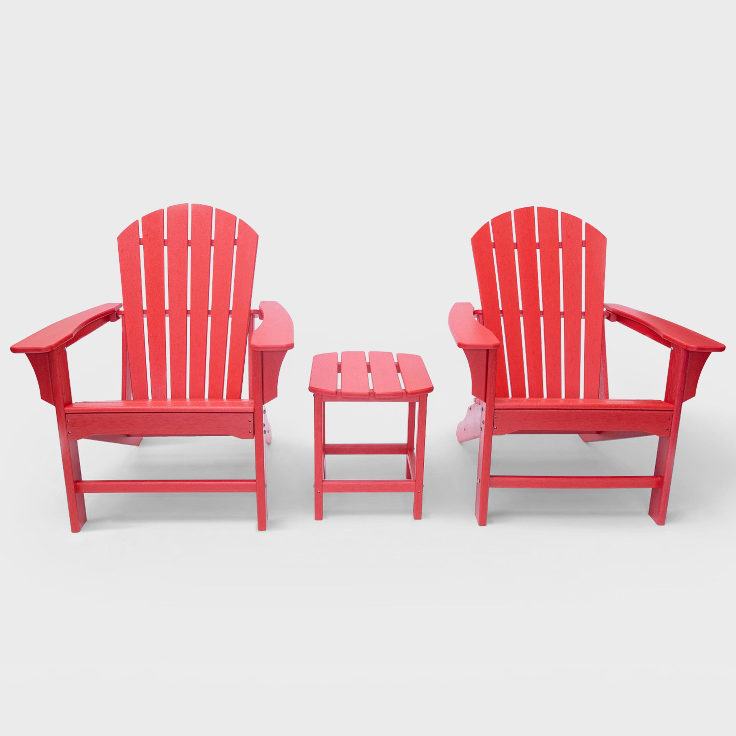Hampton  Outdoor Patio Adirondack Chairs and Table Set (3-Piece)