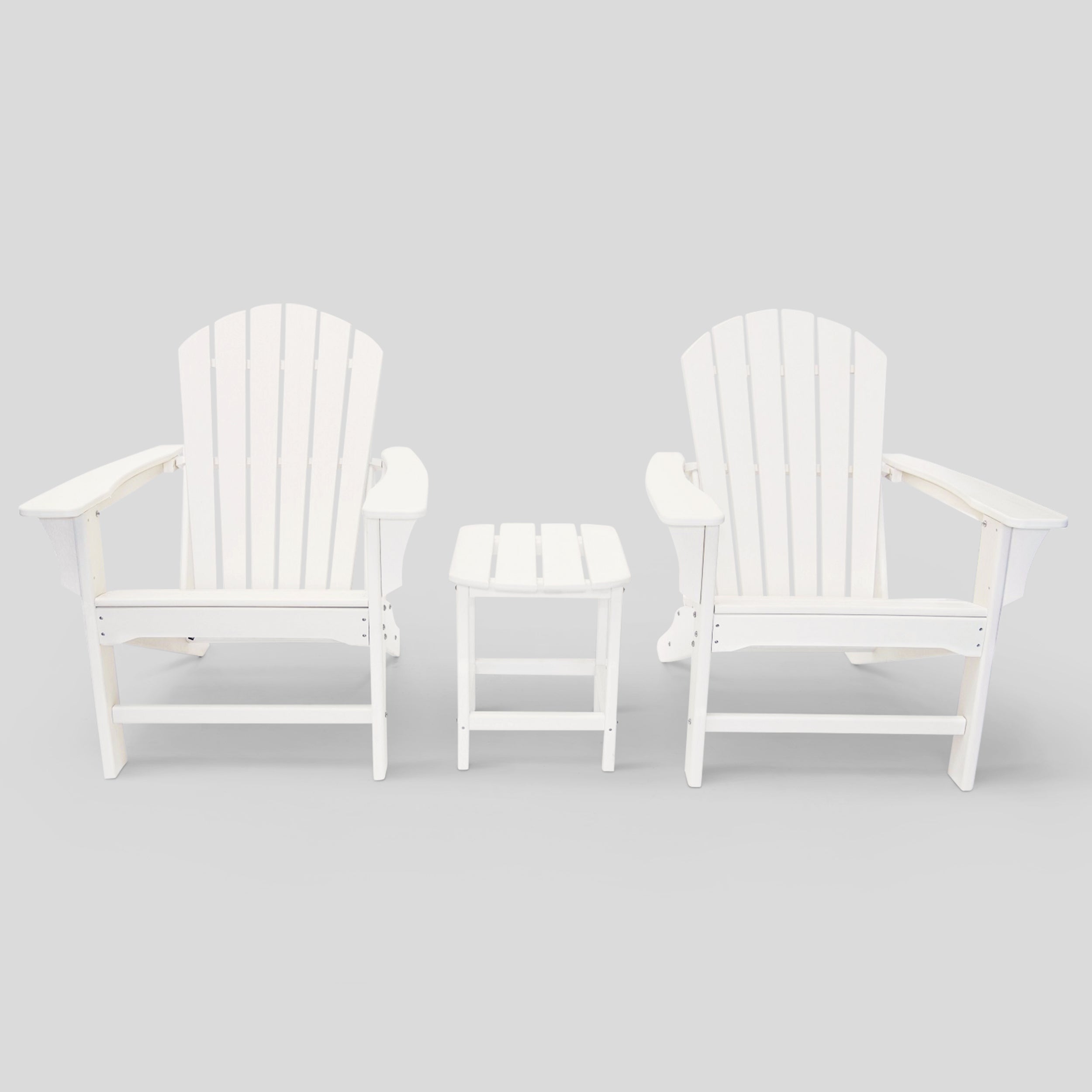 LuXeo Hampton  Outdoor Patio Adirondack Chairs and Table Set (3-Piece)