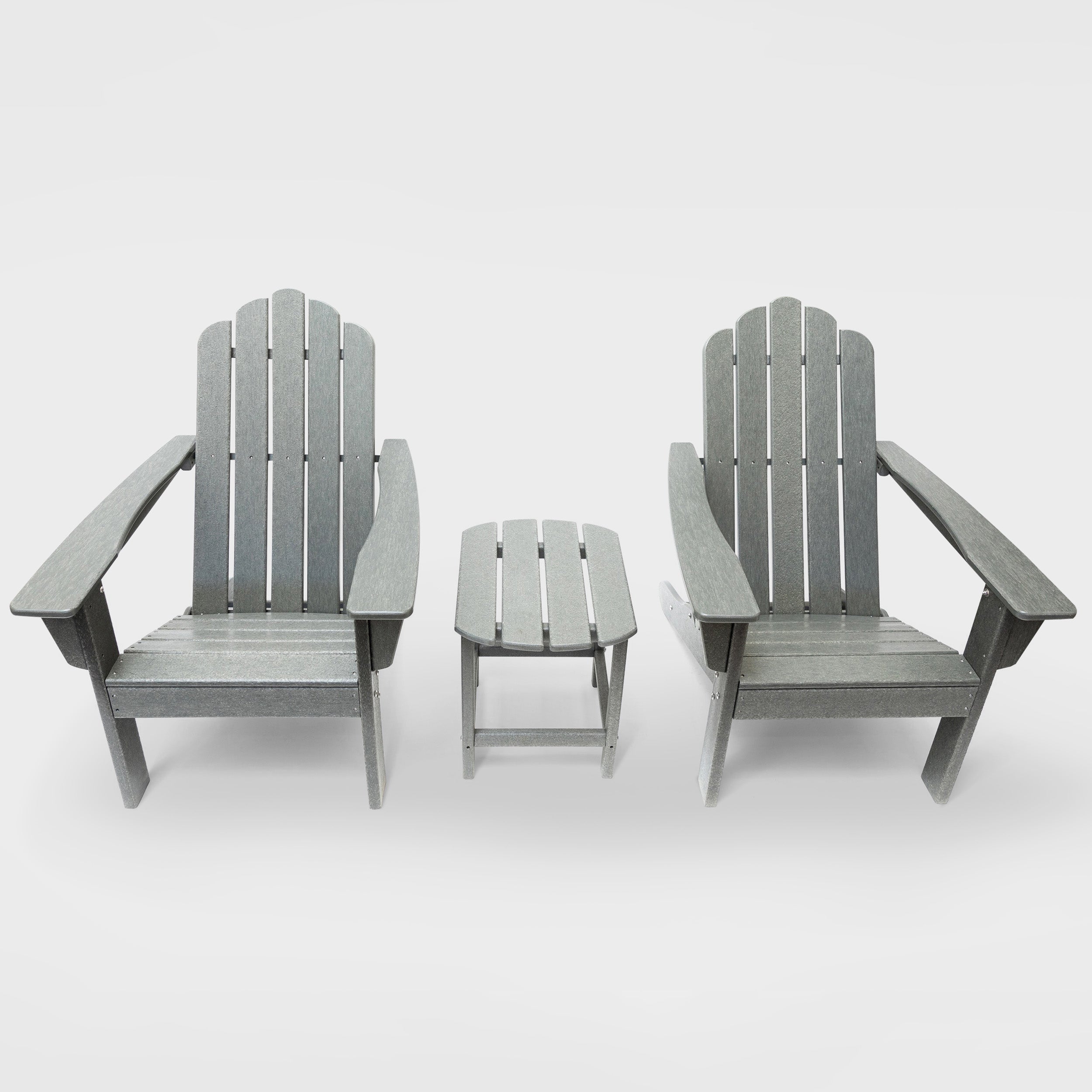 LuXeo Marina HDPE Recycled Plastic Outdoor Patio Adirondack Chair and Table Set (3-Piece)