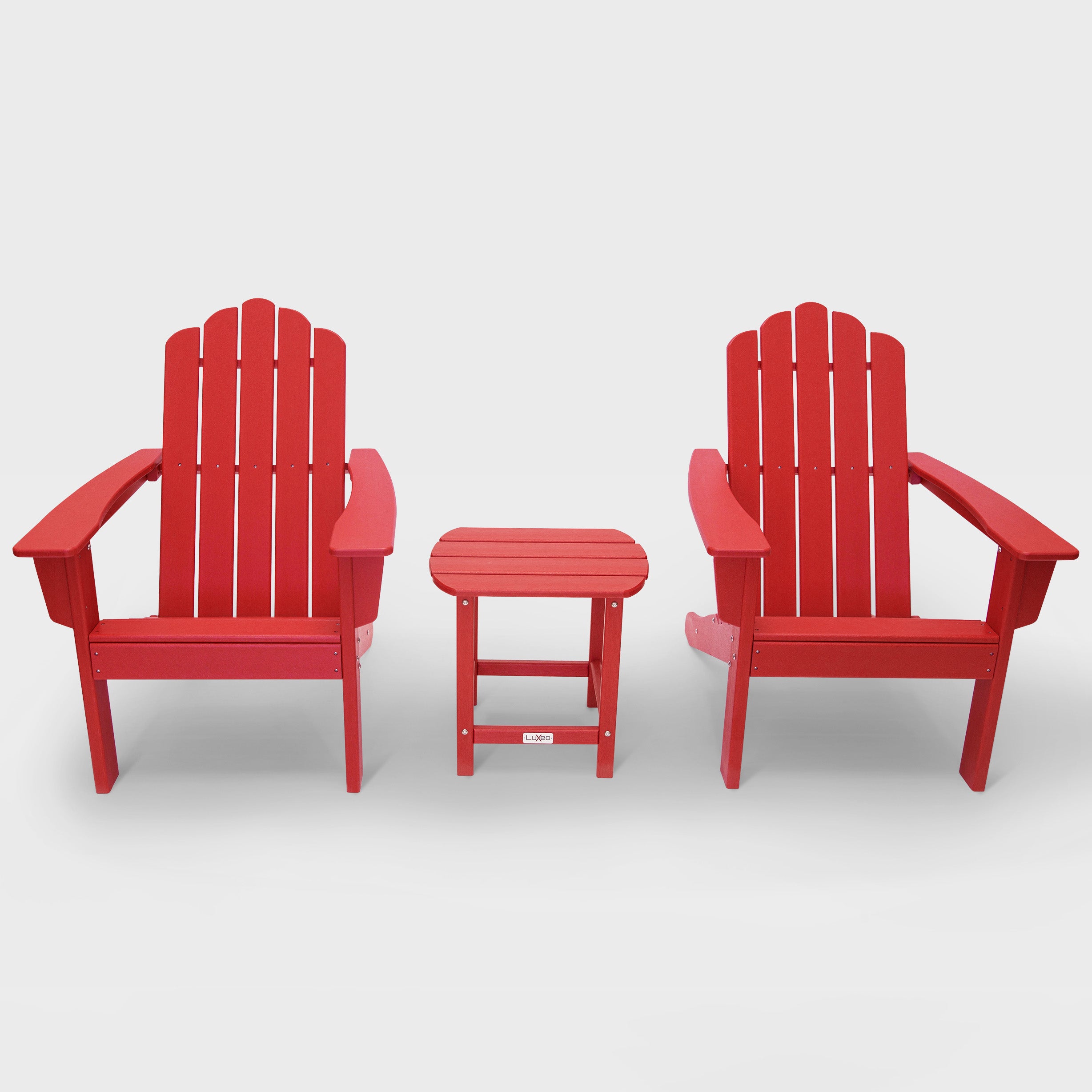 Marina HDPE Recycled Plastic Outdoor Patio Adirondack Chair and Table Set (3-Piece)
