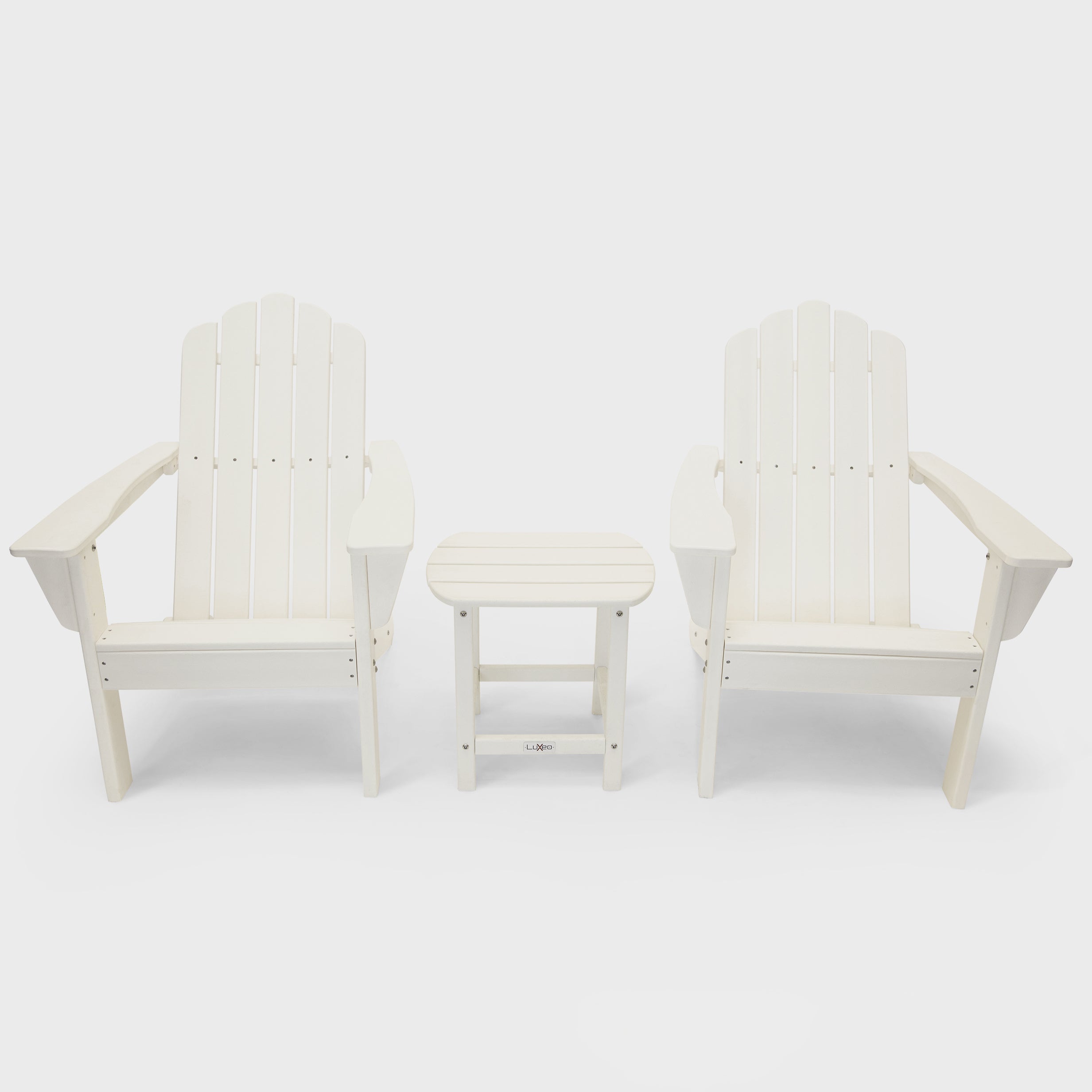 Marina HDPE Recycled Plastic Outdoor Patio Adirondack Chair and Table Set (3-Piece)