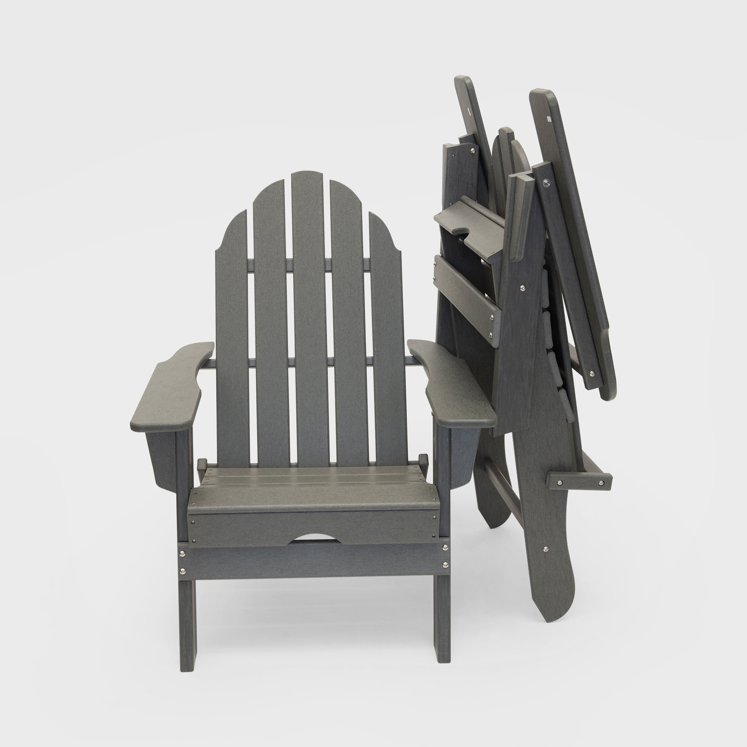 Balboa HDPE Recycled Plastic Folding Adirondack Chair and Table Set (3-Piece)