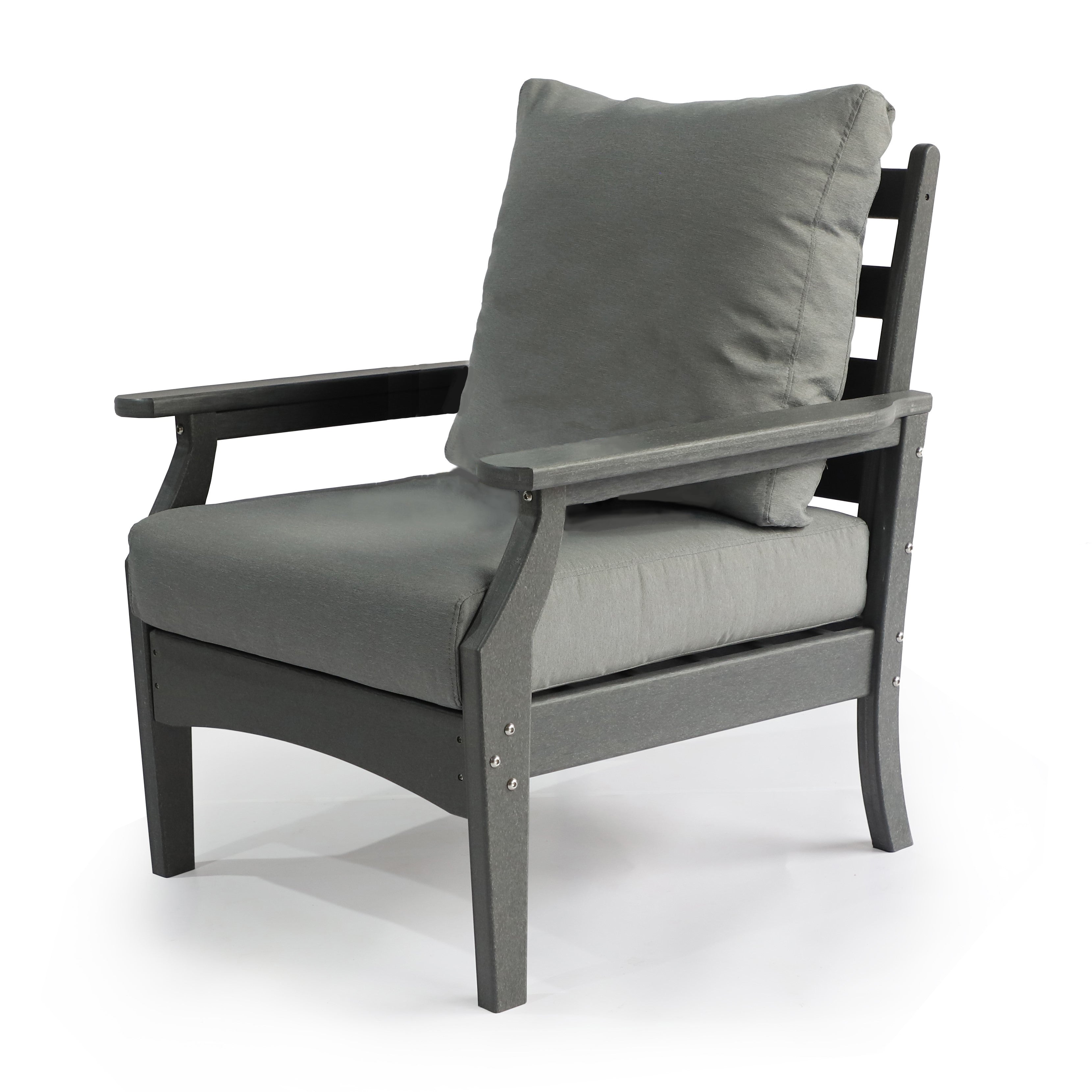 LuXeo Park City 25" (H) x  42" ( W) Square Firepit Set with  4 Deep Seating Chairs