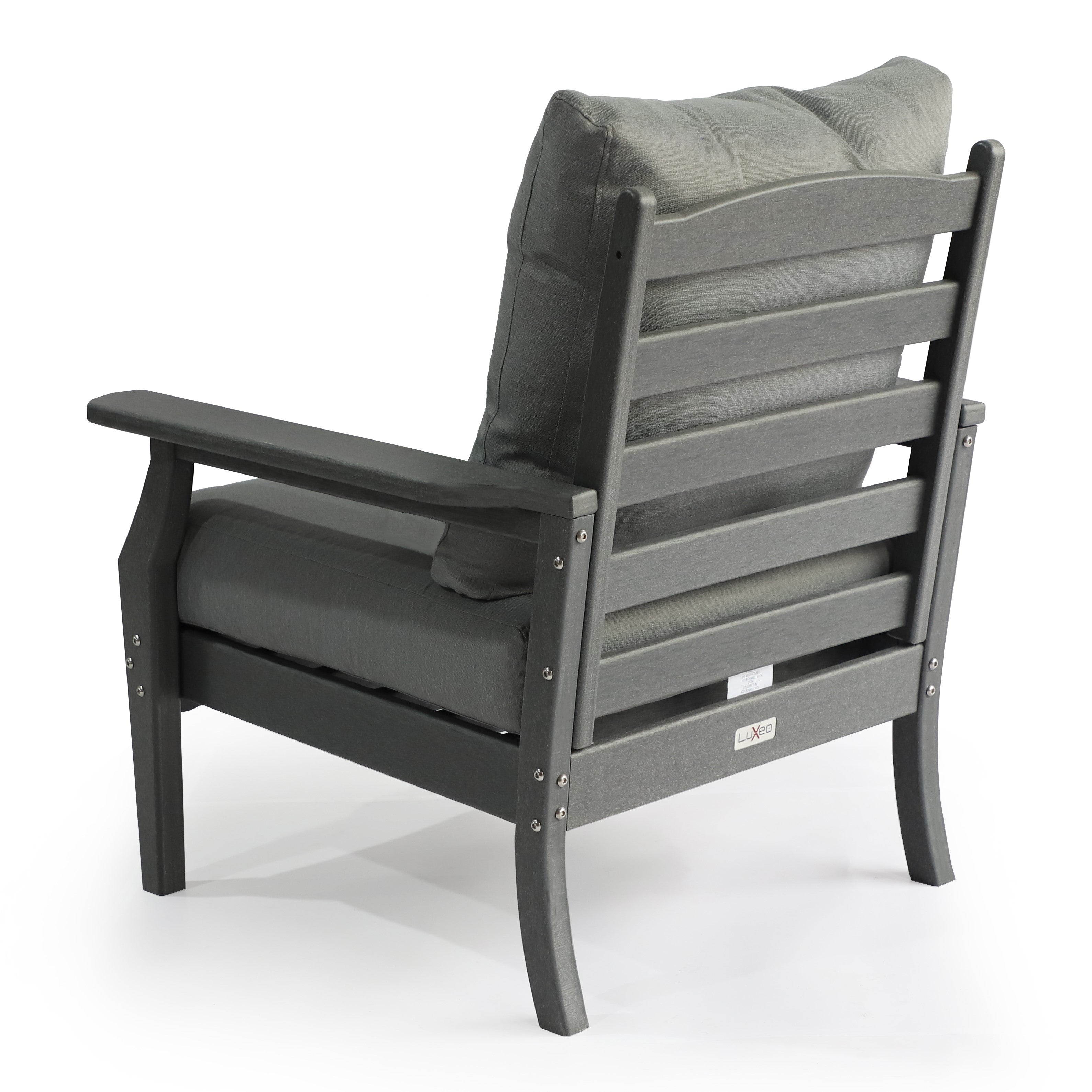 LuXeo Park City 25" (H) x  42" ( W) Square Firepit Set with  4 Deep Seating Chairs